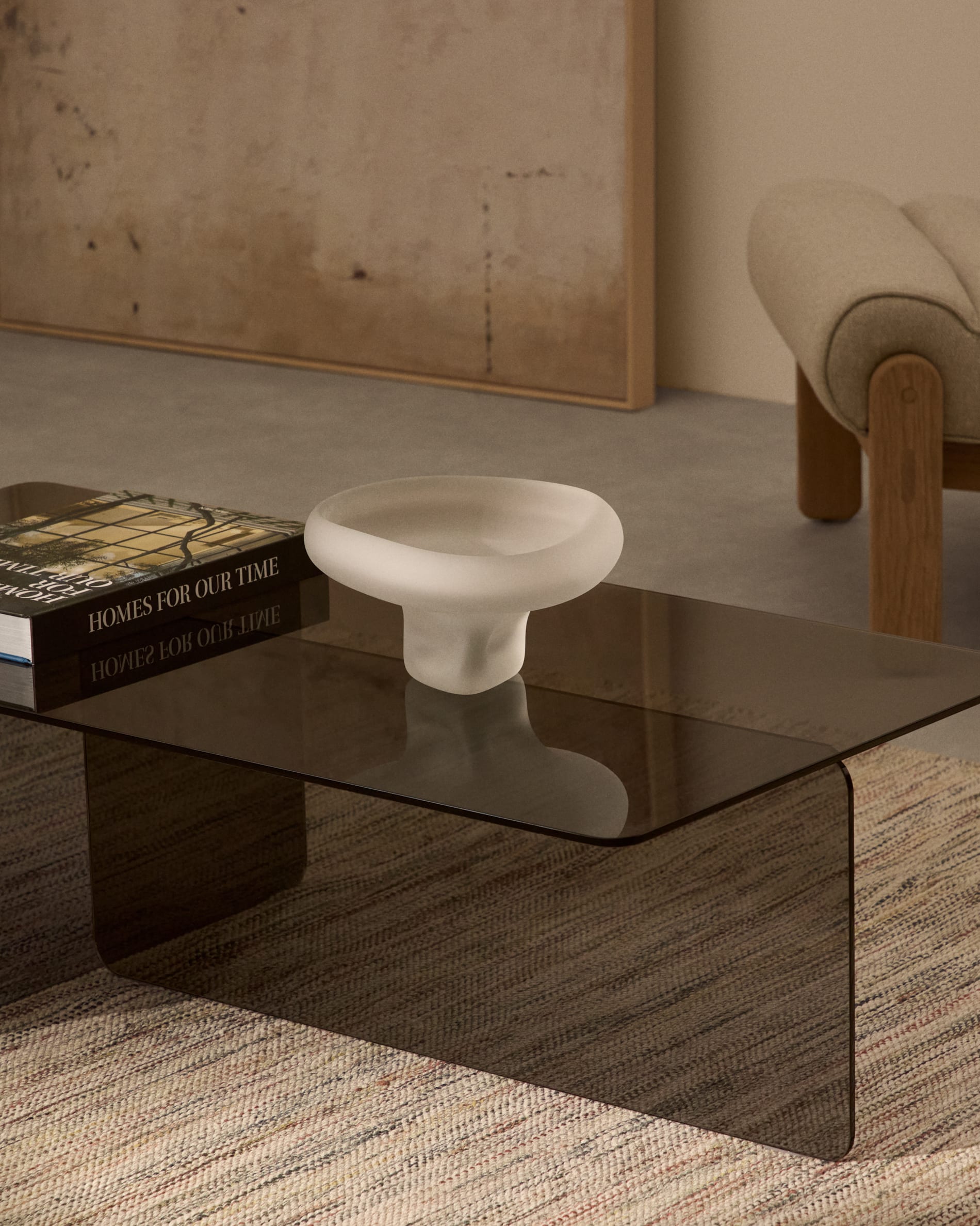 Ondaro frosted glass centrepiece 15cm