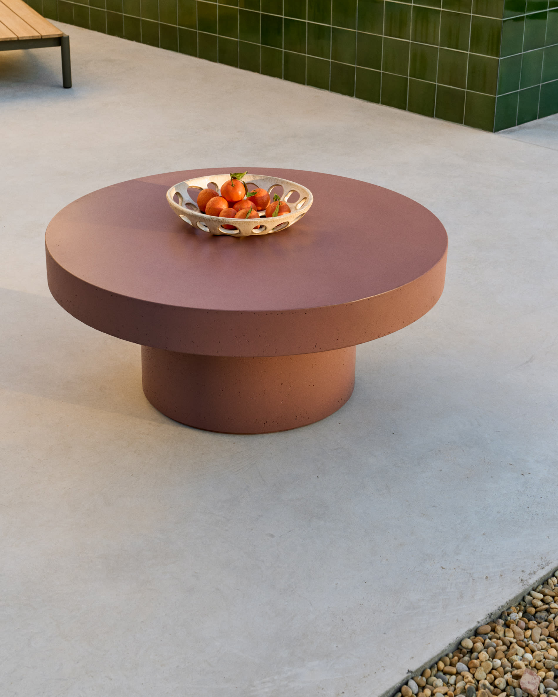 Aiguablava terracotta cement coffee table Ø66cm