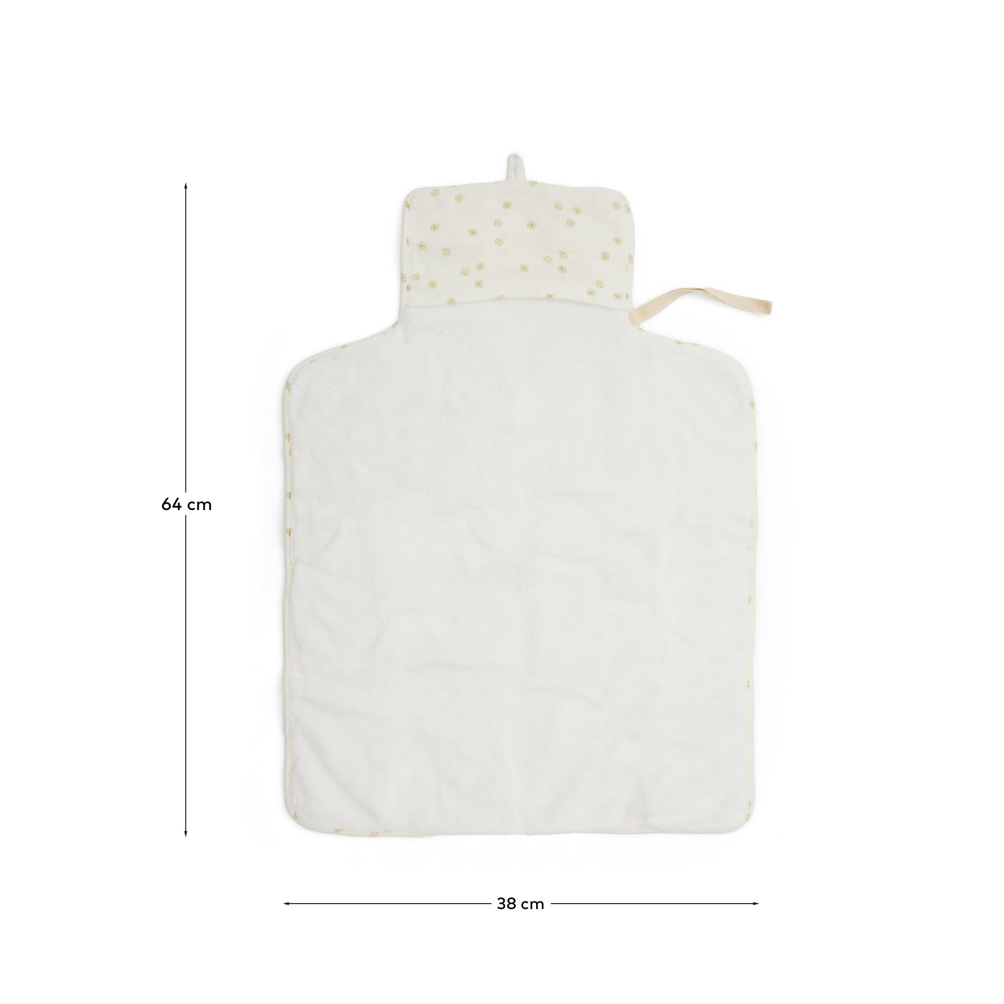 Olna travel changing mat in 100% cotton with a sun print