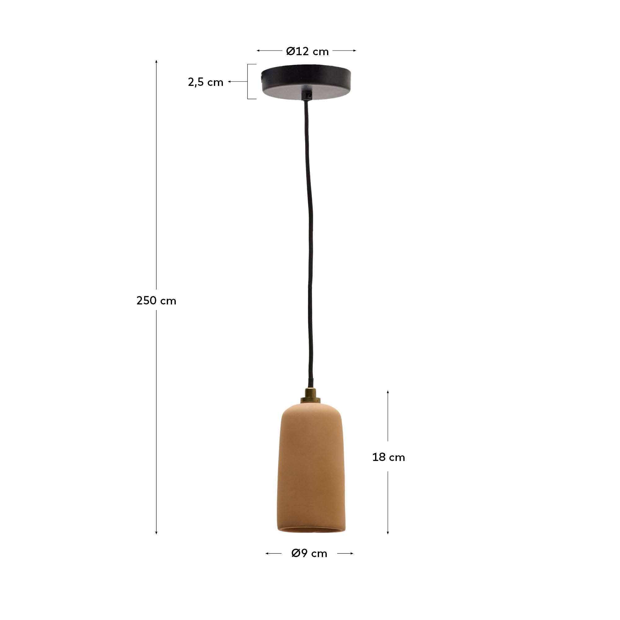 Madsen terracotta ceiling lamp Ø8cm