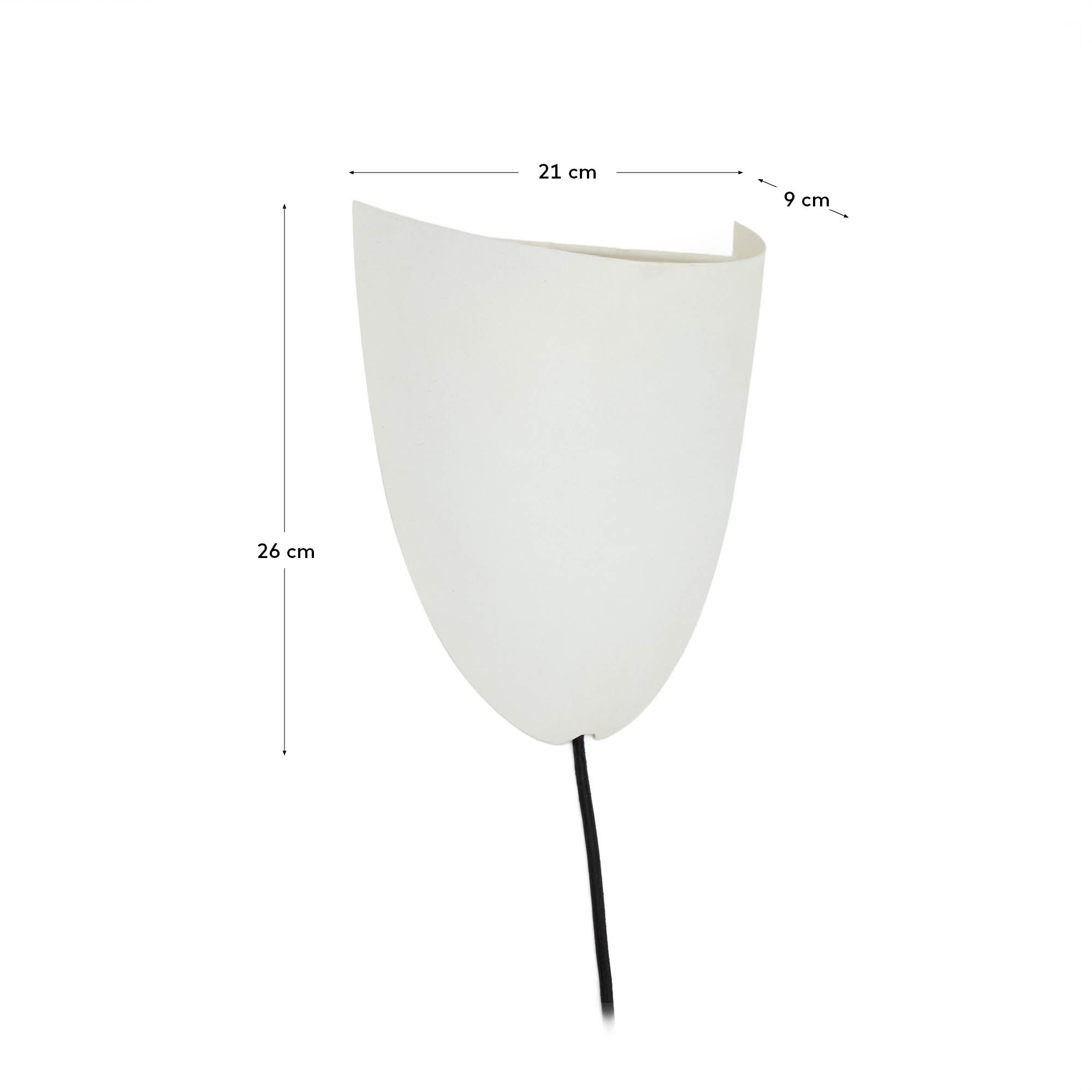 Nibla wall-mounted light fixture in white clay-effect metal