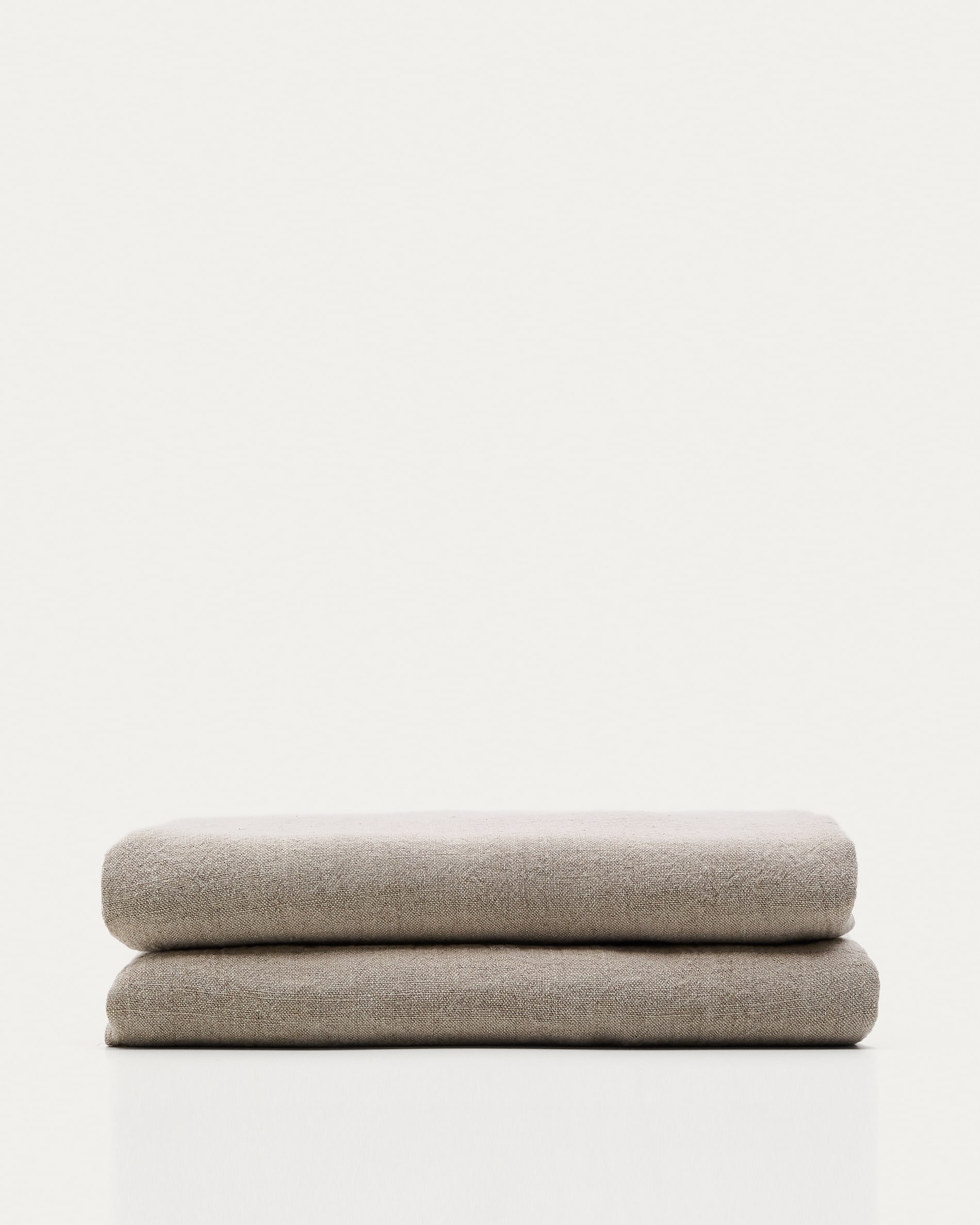 Tandi beige 100% linen bedspread for 150/160cm bed