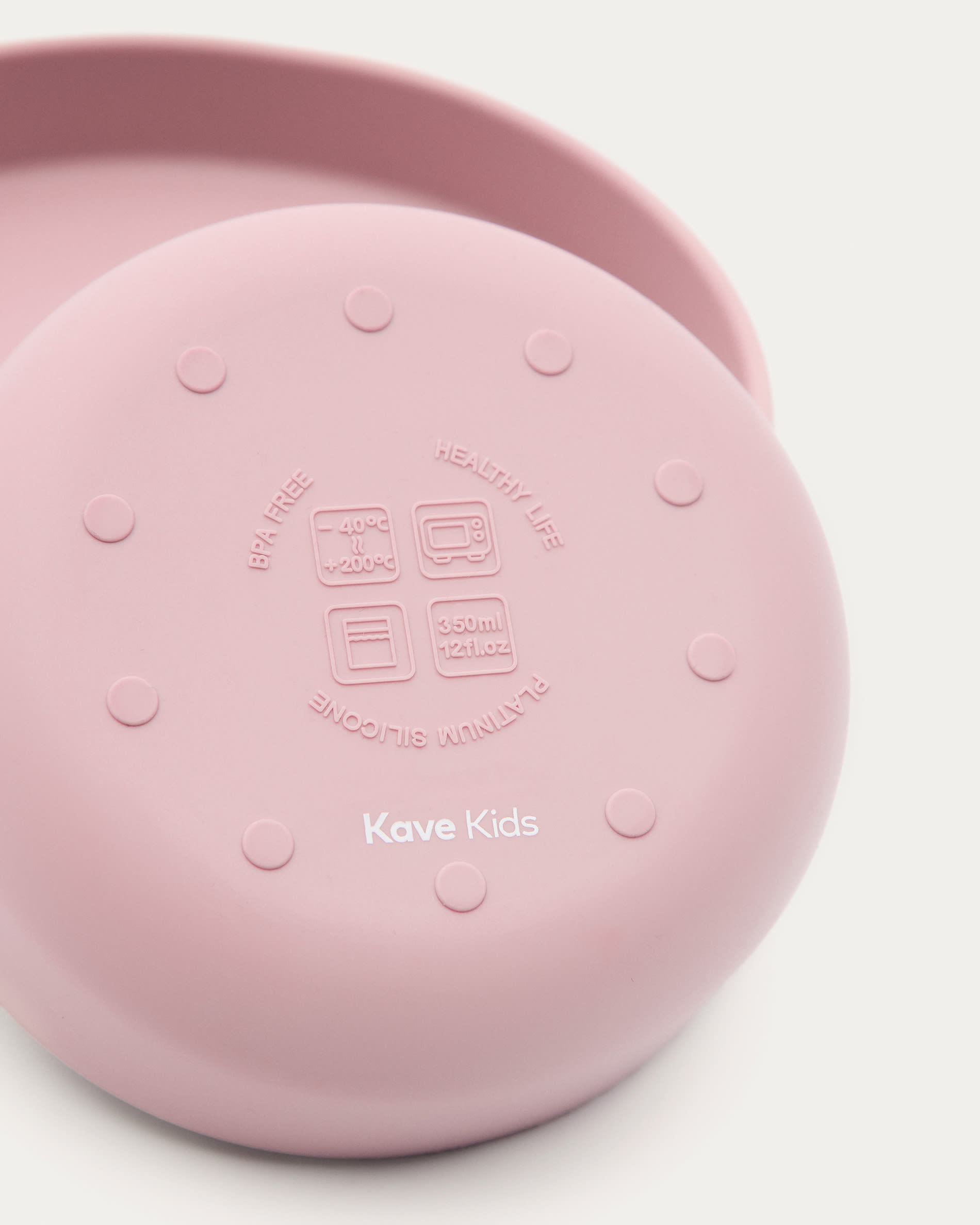 Lili plate and bowl set in pink silicone