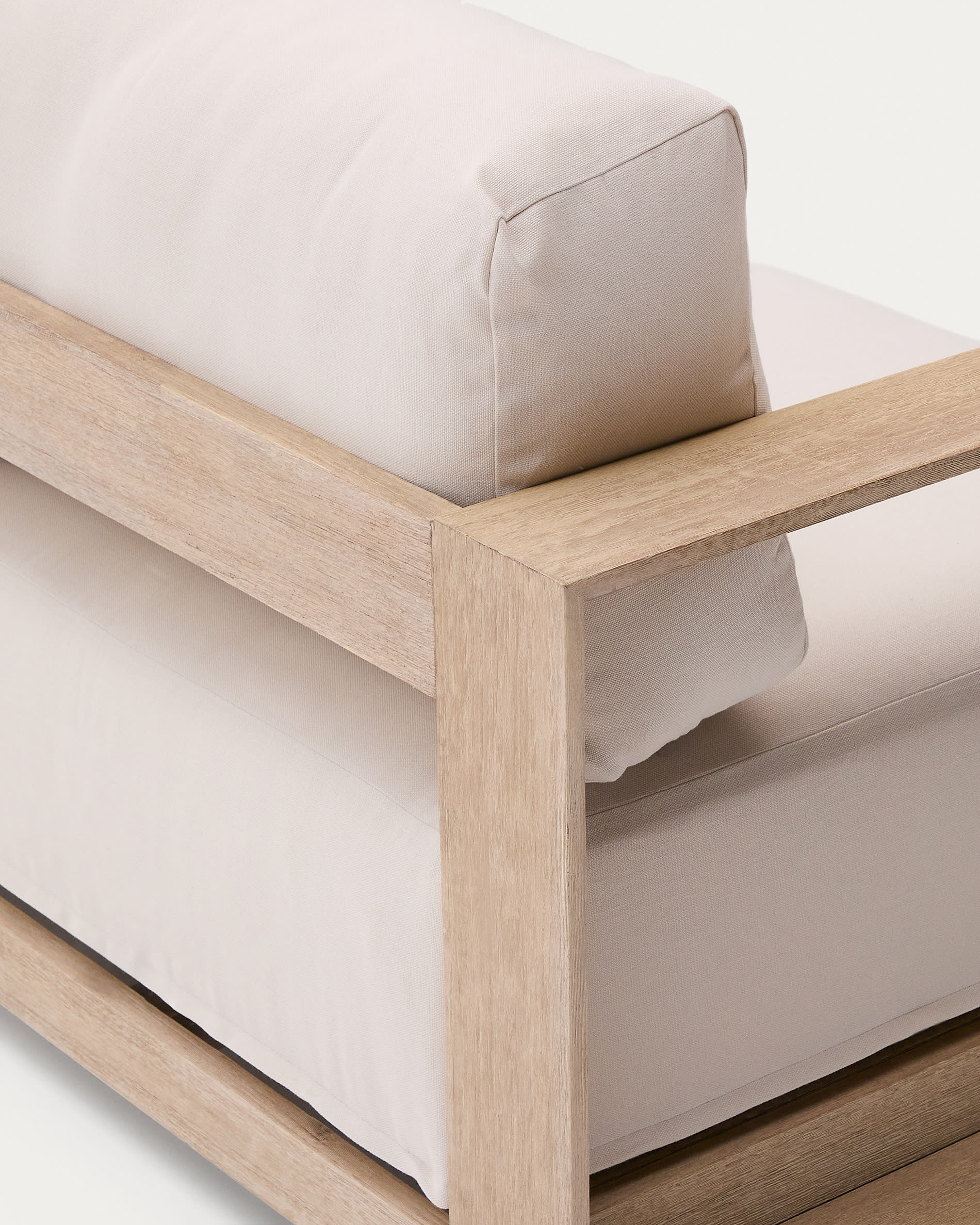 Ambra 3-seater sofa in solid acacia wood with light finish 249cm FSC 100%