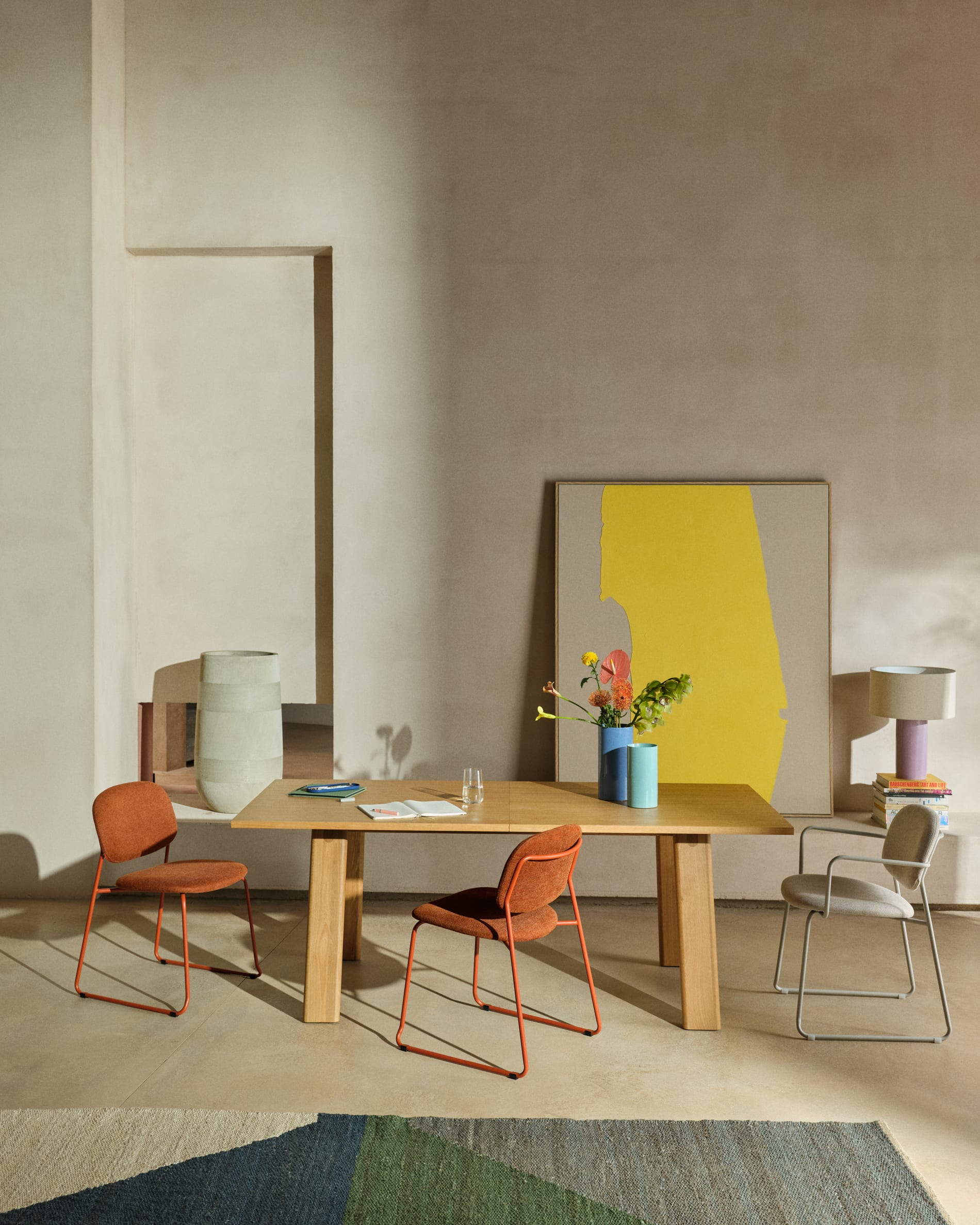Arlen extendable table in solid oak wood and veneer with a natural finish 200(250)x95cm FSC Mix Credit