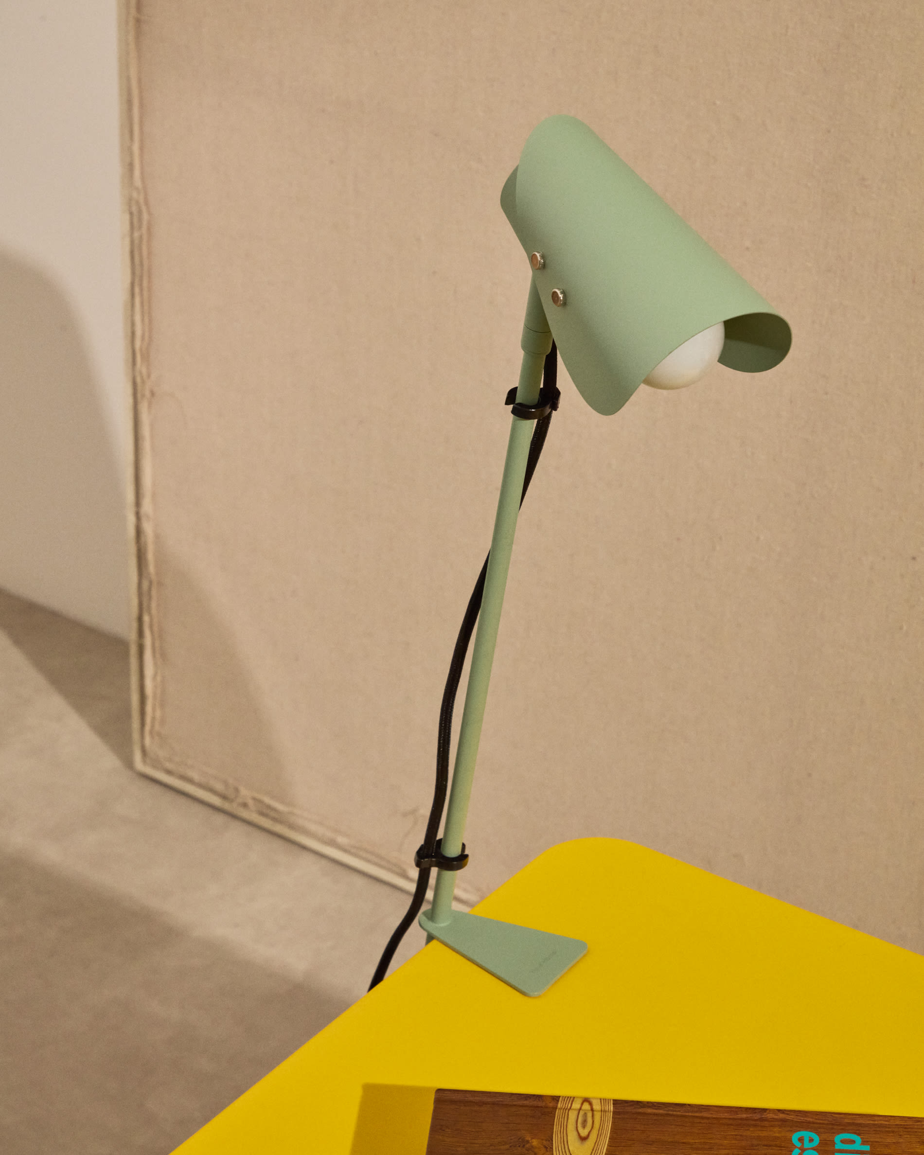 Jula desk lamp with clamp in green metal