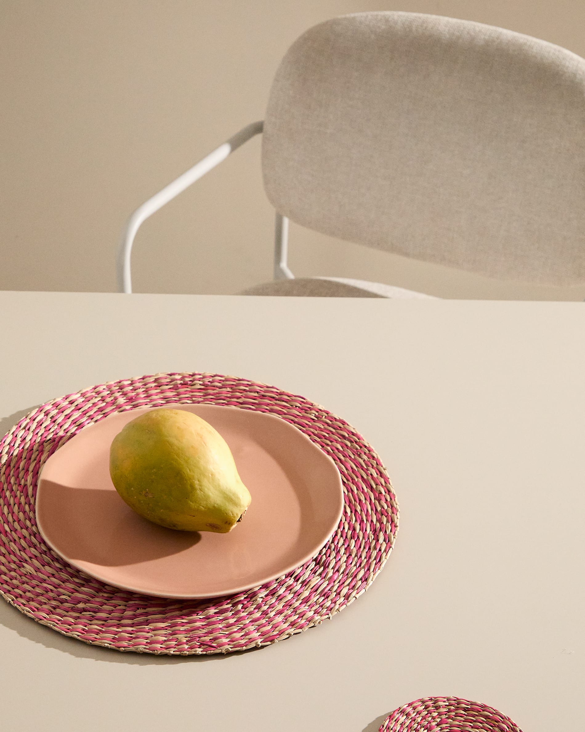 Rivela set of 2 red seagrass placemats Ø38cm