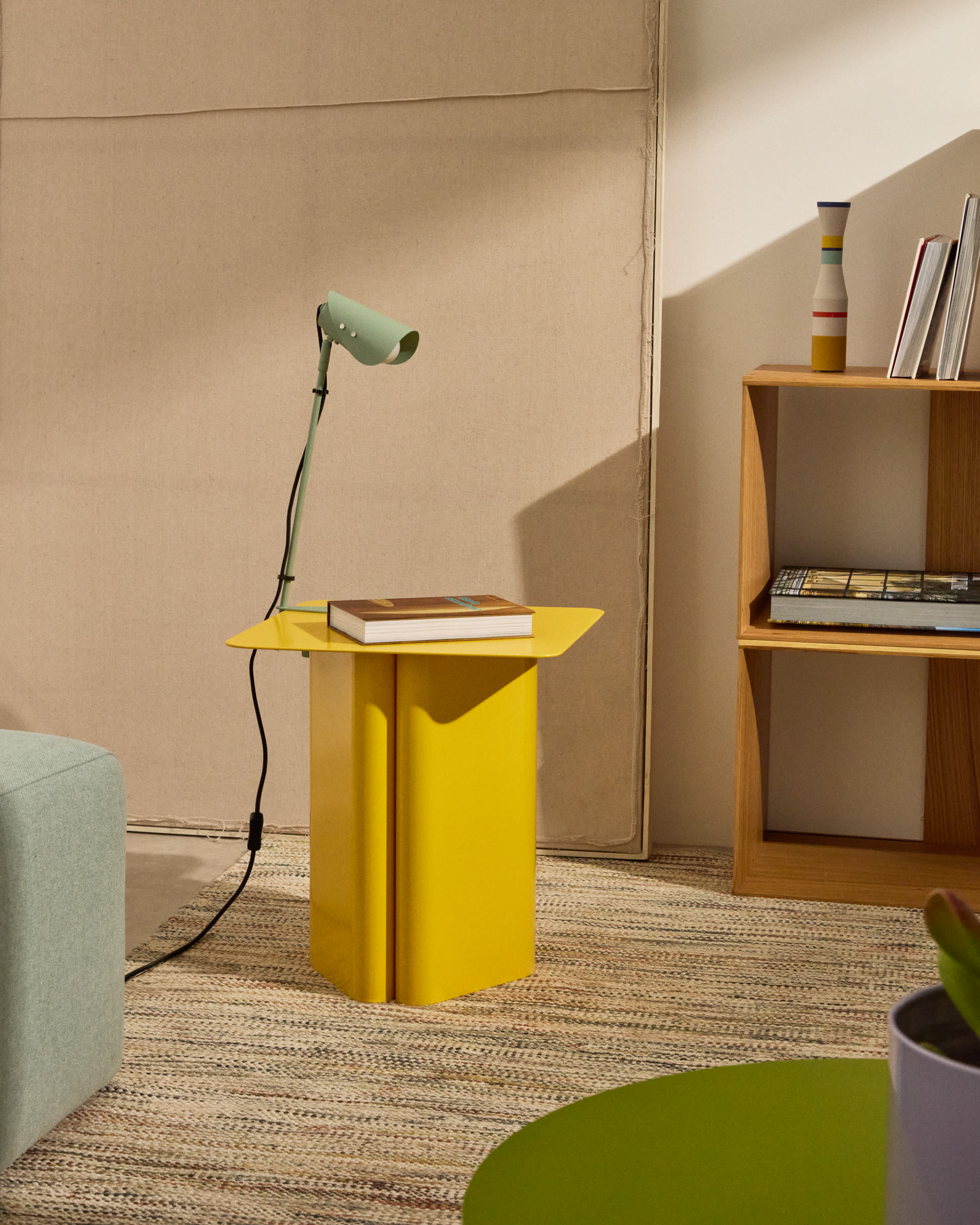 Jula desk lamp with clamp in green metal