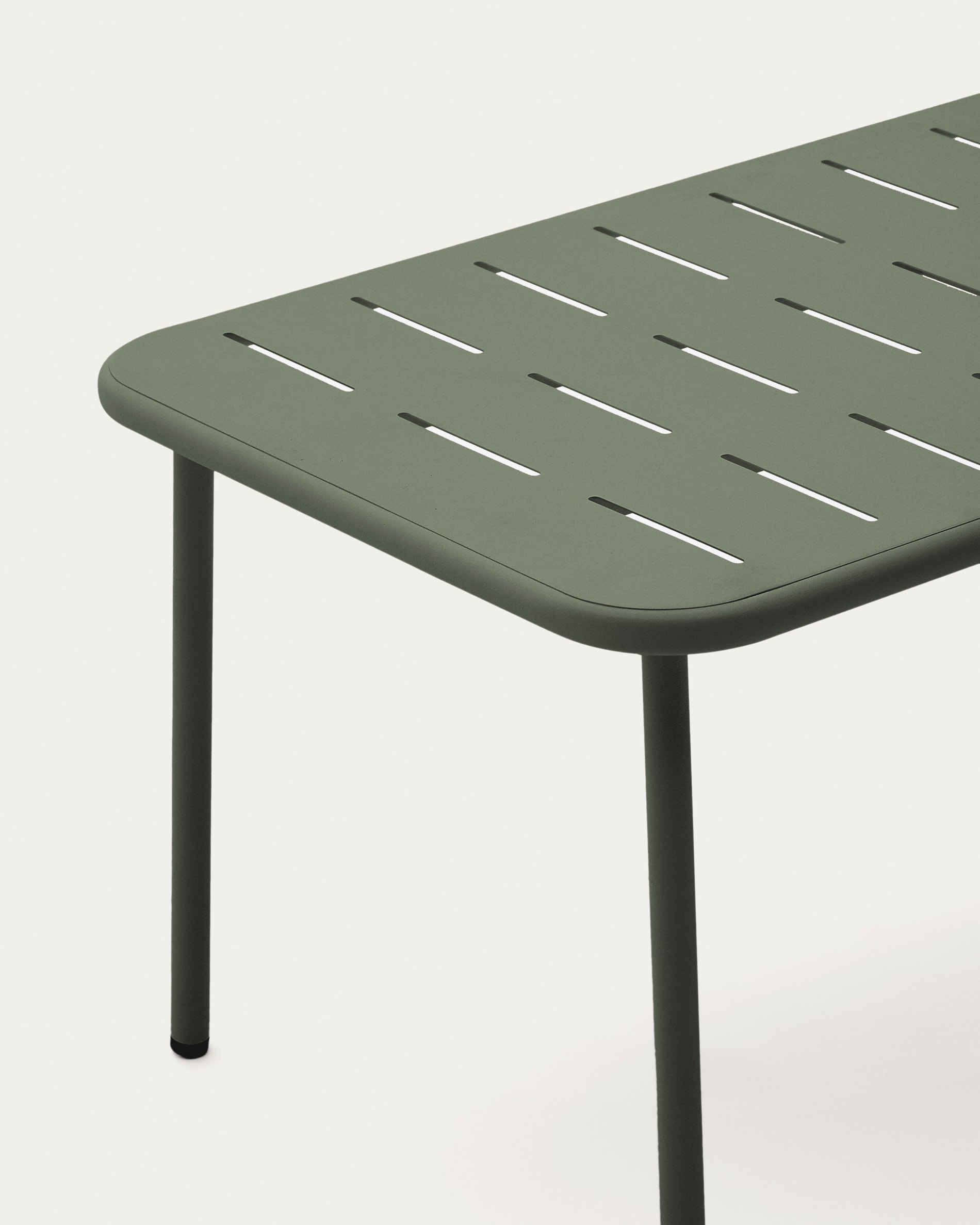 Zivia outdoor coffee table in green galvanised steel 90 x 50cm