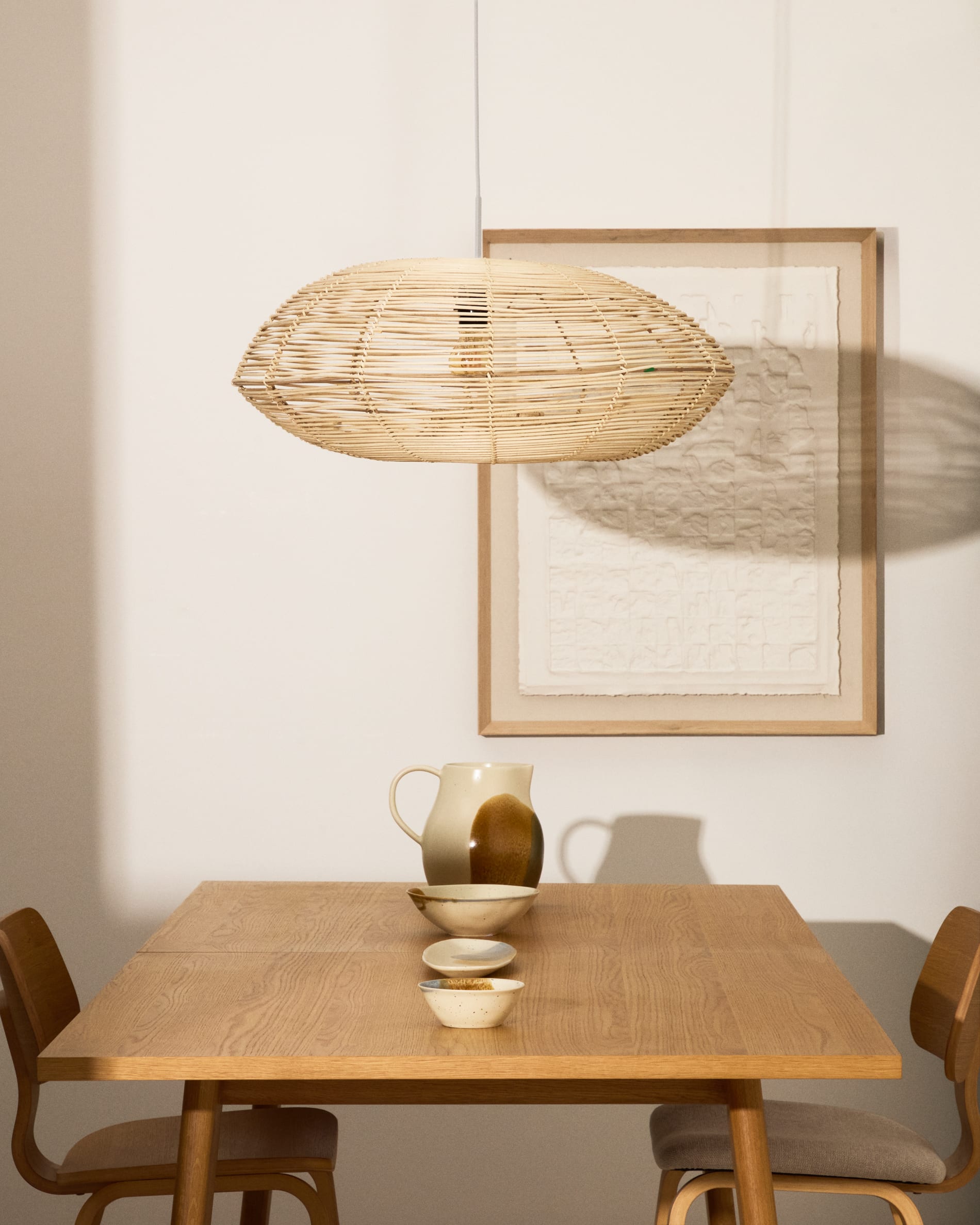 Abat-jour pour suspension Flaro en rotin avec finition claire Ø — Kave Home