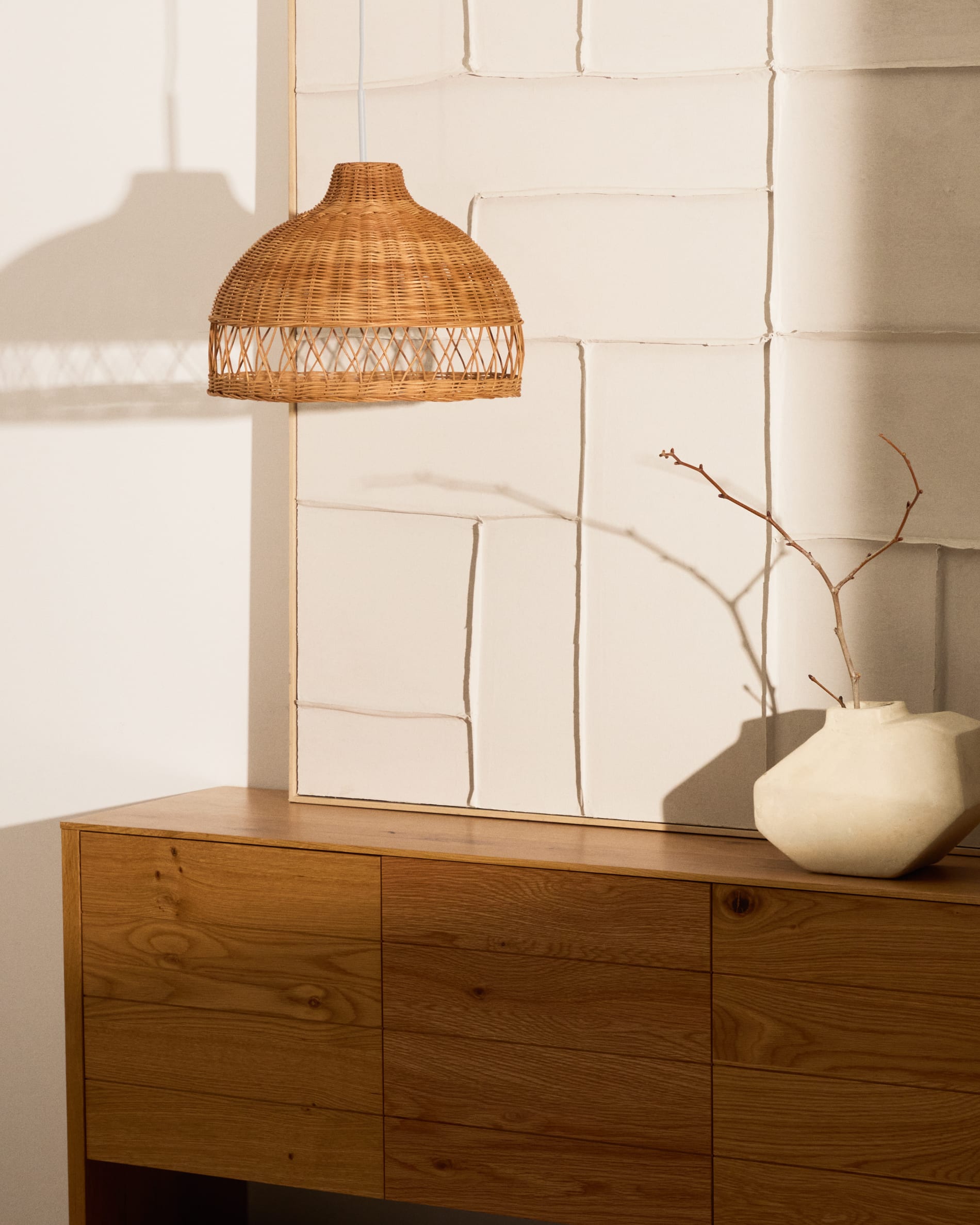 Loura rattan ceiling lamp shade with natural finish Ø40cm