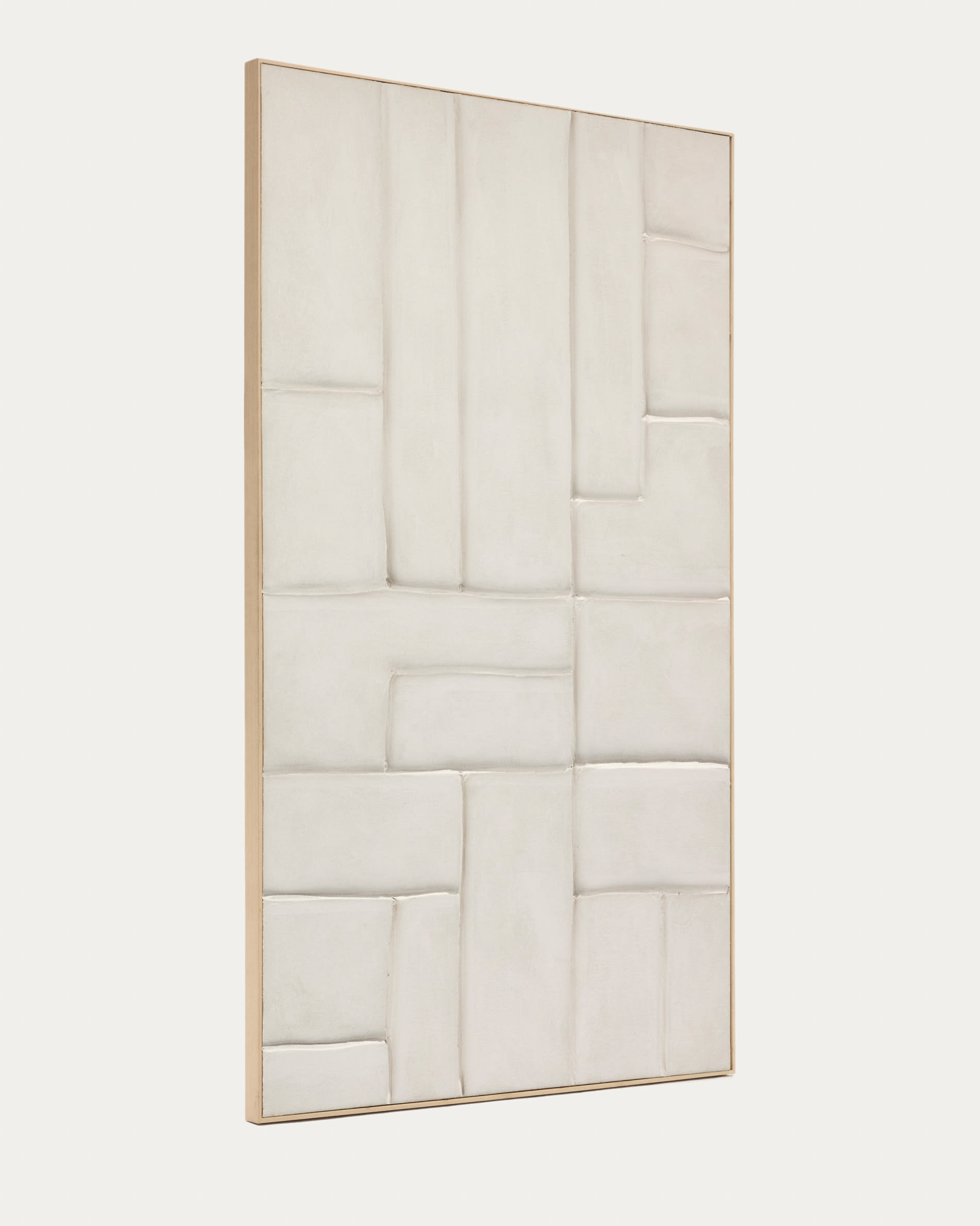 Klis white linen picture with geometric shapes, 120 x 200 cm