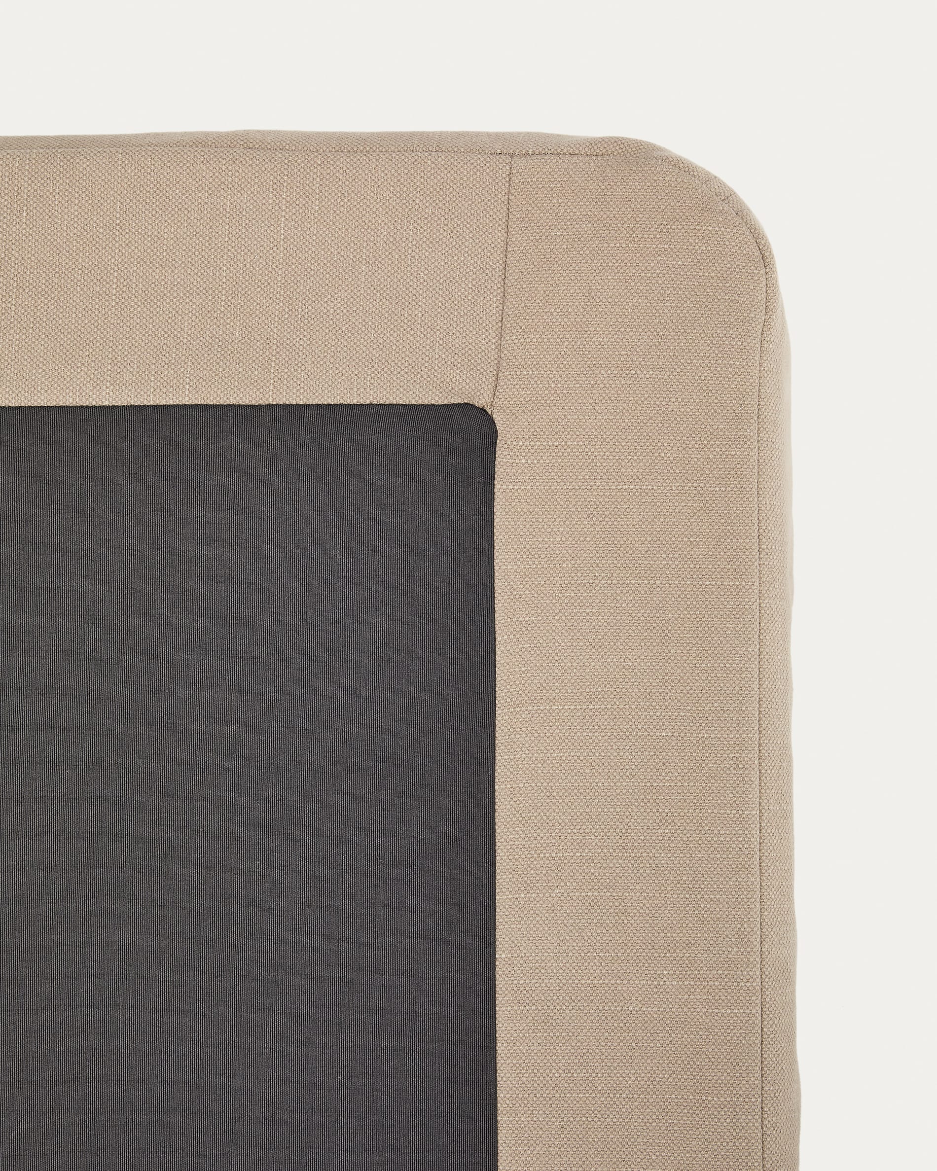 Jaira linen and cotton bed base cover in taupe for a 90 x 200 cm mattress