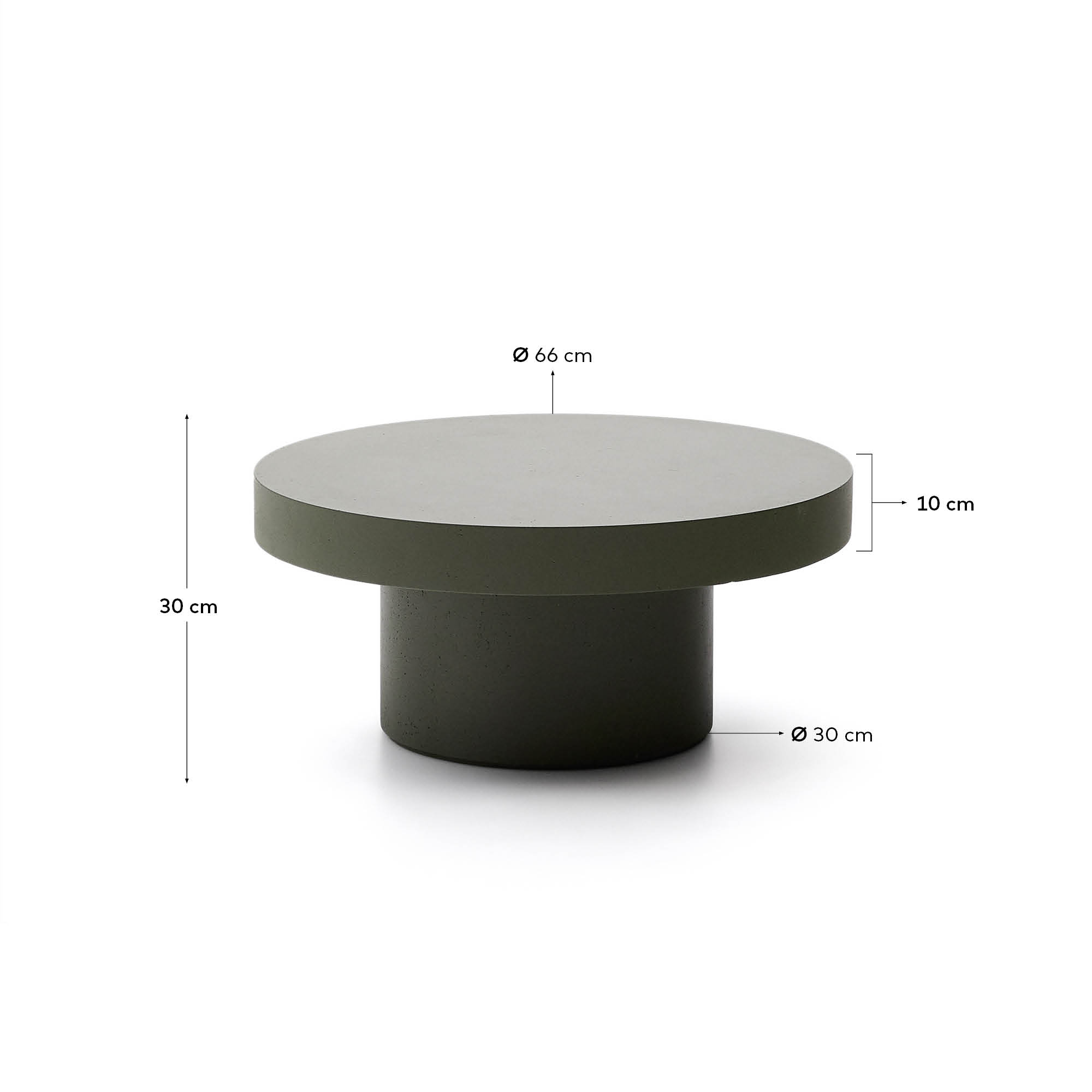 Aiguablava green cement coffee table Ø66cm