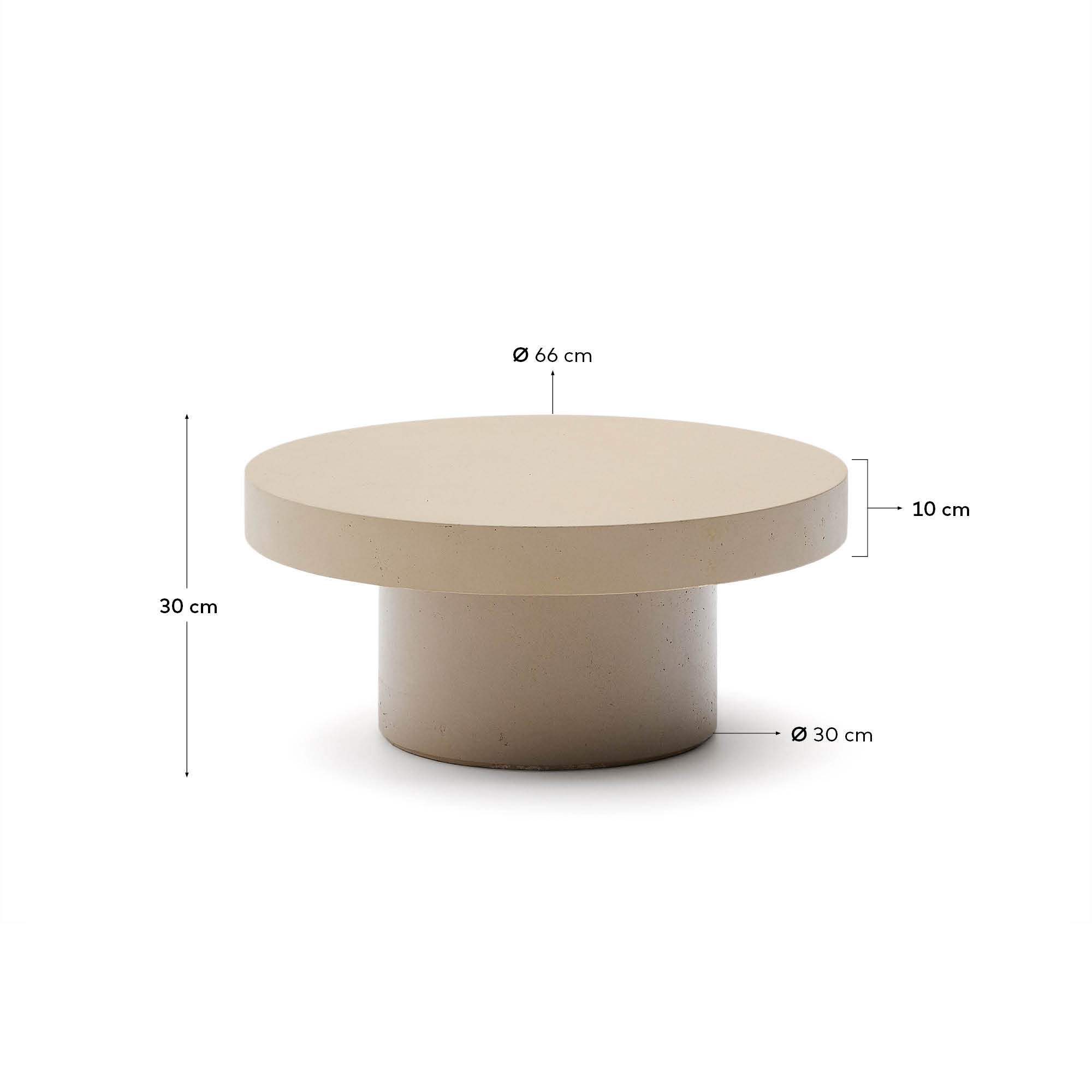 Aiguablava beige cement coffee table Ø66cm