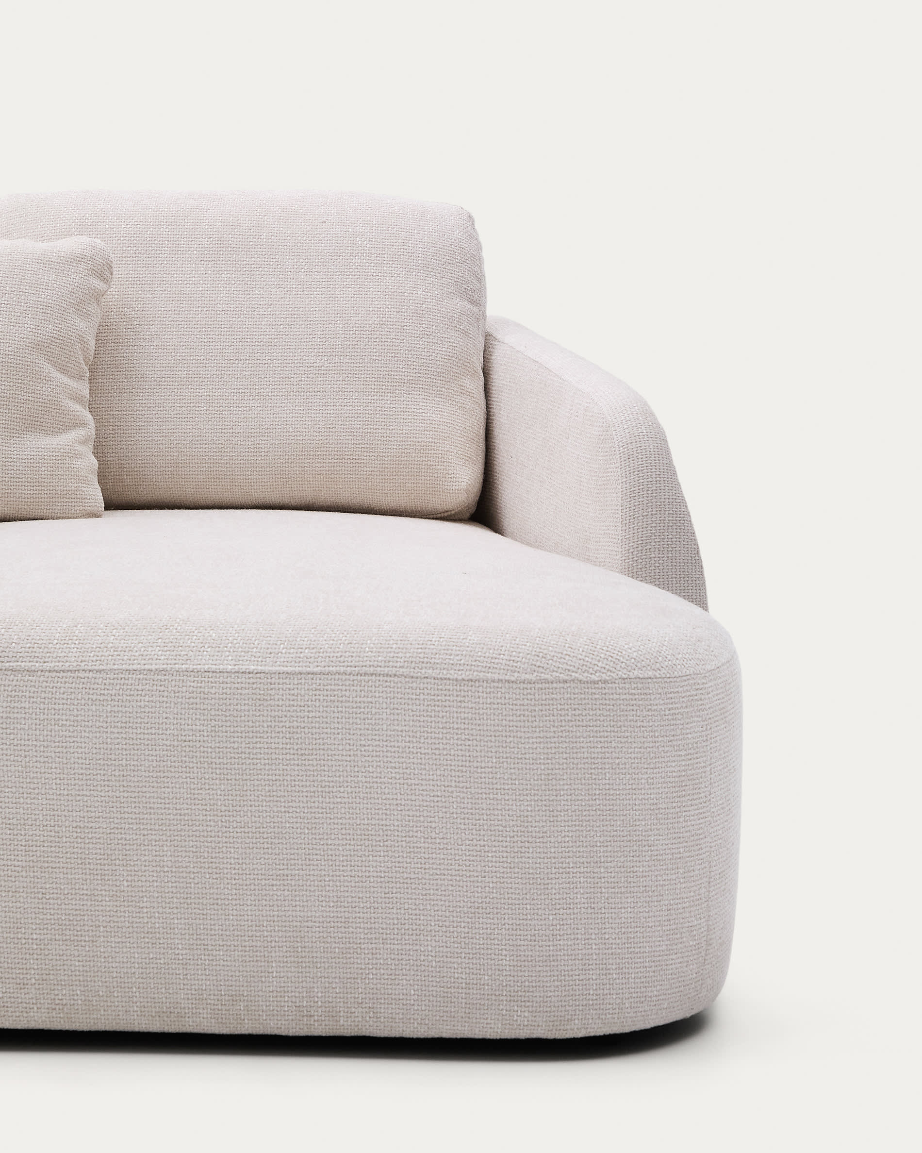 Laira 3-seater sofa bed with right chaise longue in ecru chenille 246cm FSC Mix Credit