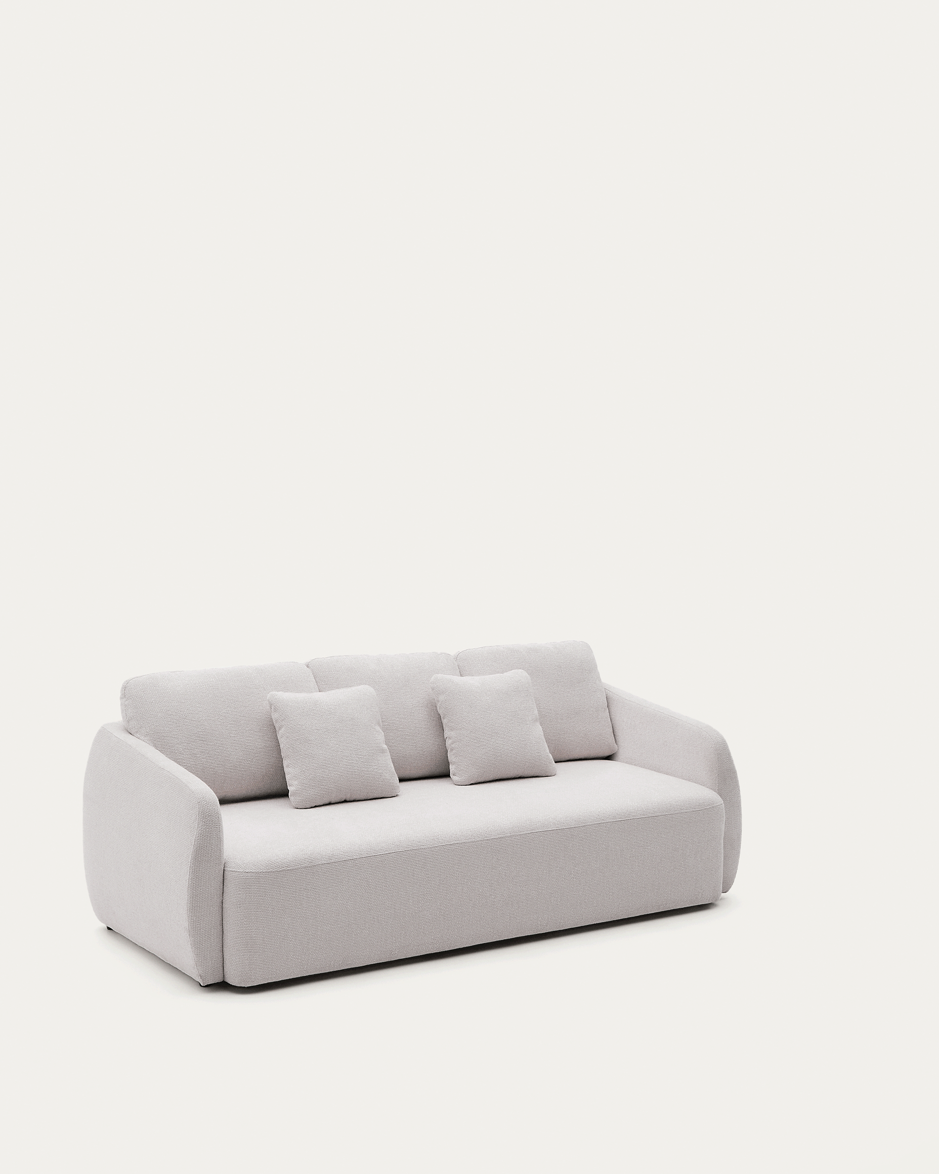 Laira 3-seater sofa bed in ecru chenille 218cm FSC Mix Credit