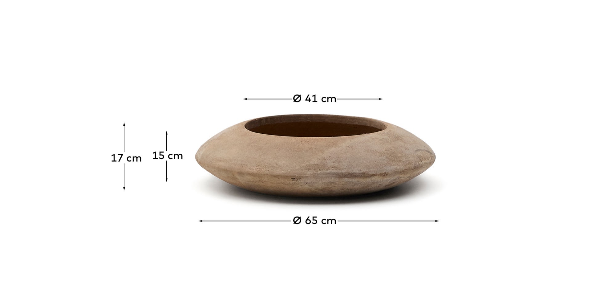 Rivor terracotta planter with natural finish Ø 65cm