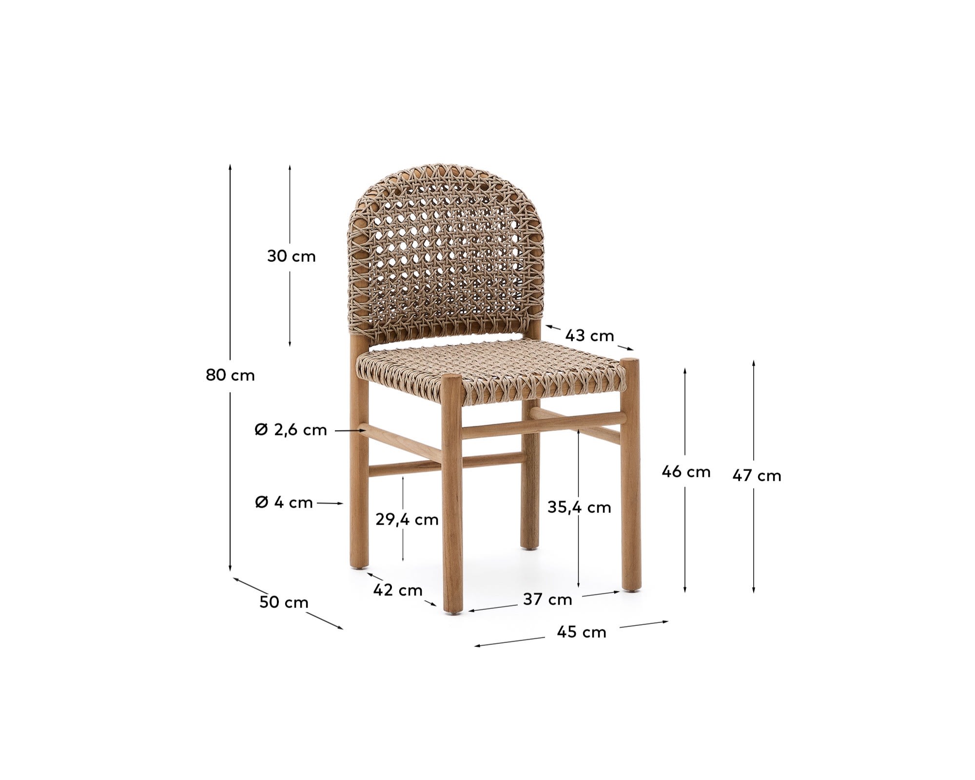 Tavira outdoor chair in solid teak wood