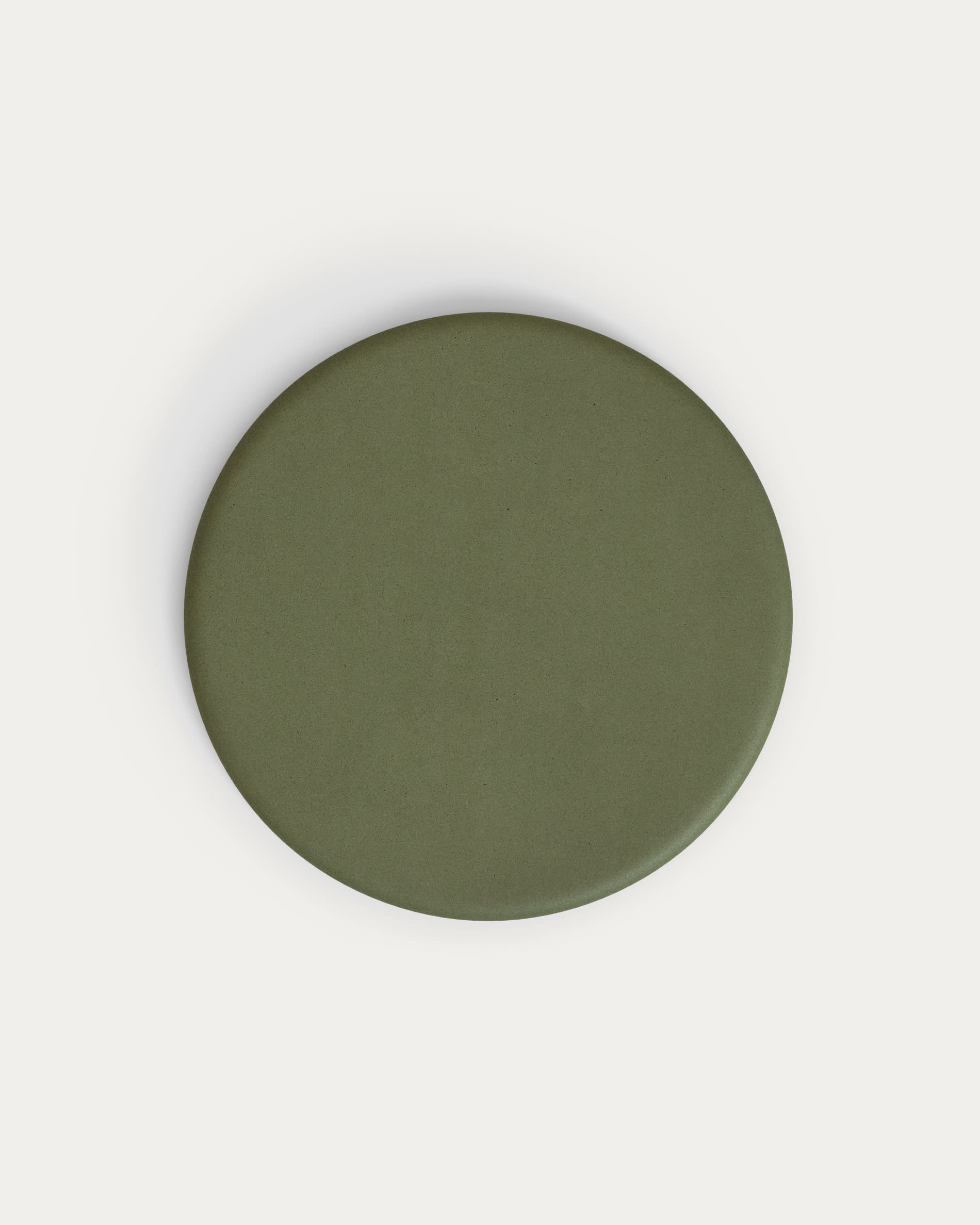 Esilda outdoor round table with green cement top Ø70cm and green steel base Ø42x45cm