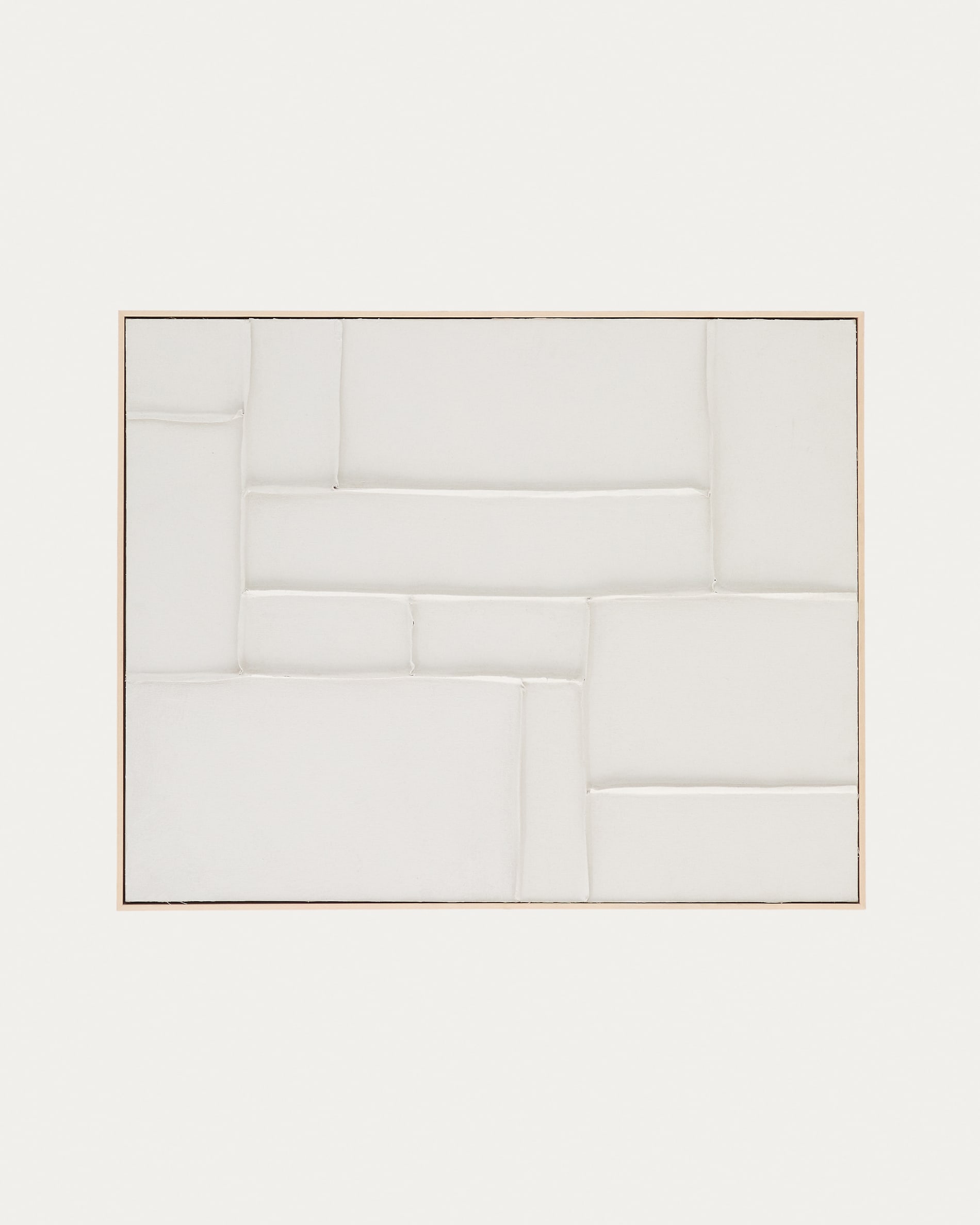 Klis white linen picture with geometric shapes, 80 x 100 cm
