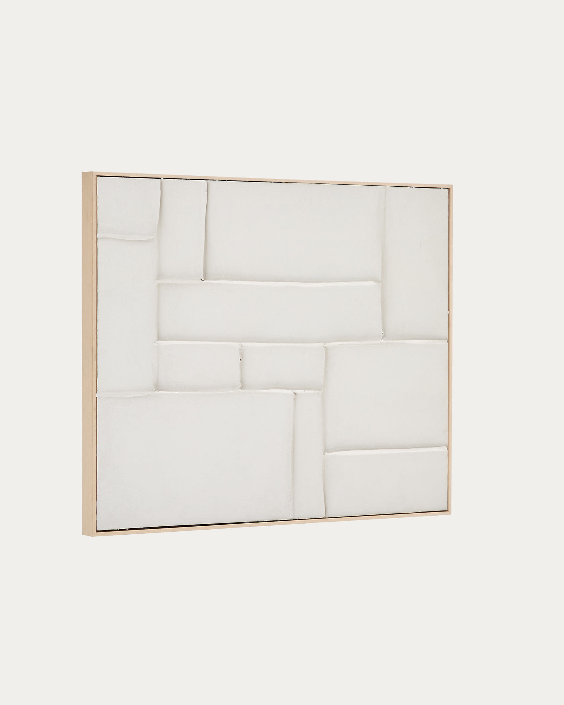 Klis white linen picture with geometric shapes, 80 x 100 cm
