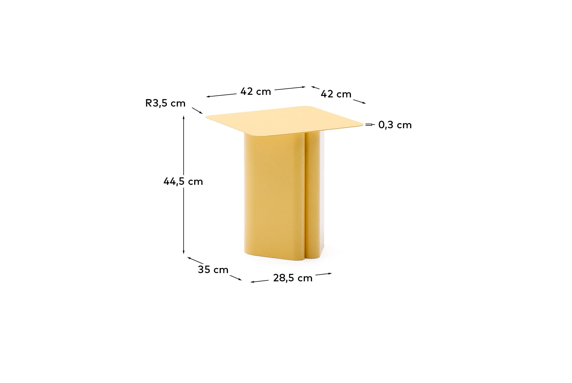 Arvin yellow iron side table 42 x 42cm