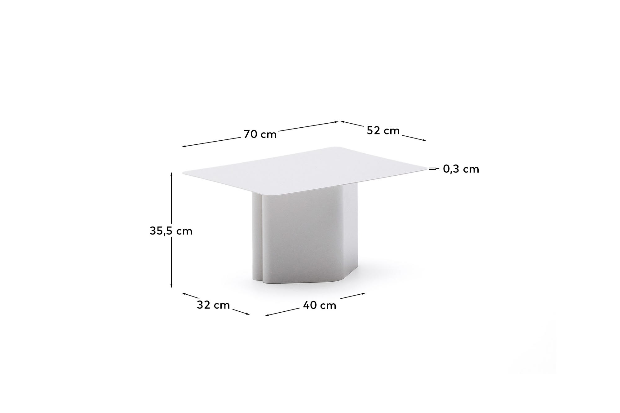 Arvin grey iron coffee table 70 x 52cm