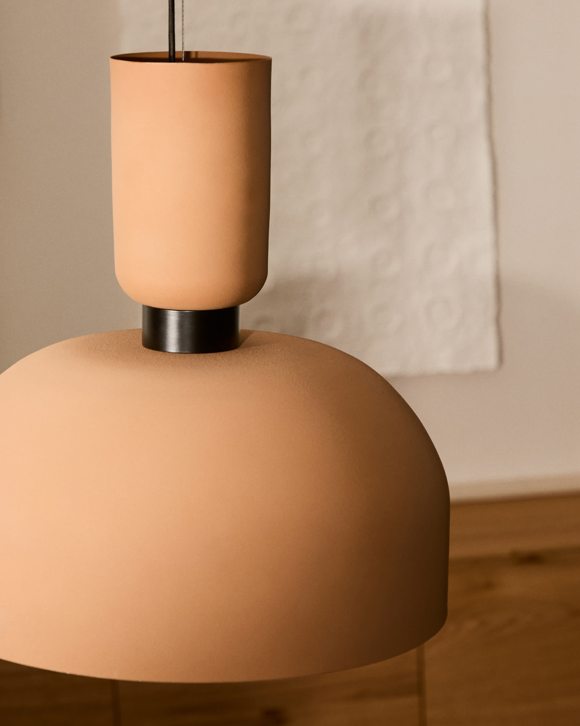 Nibla ceiling lamp in terracotta-effect metal Ø40cm