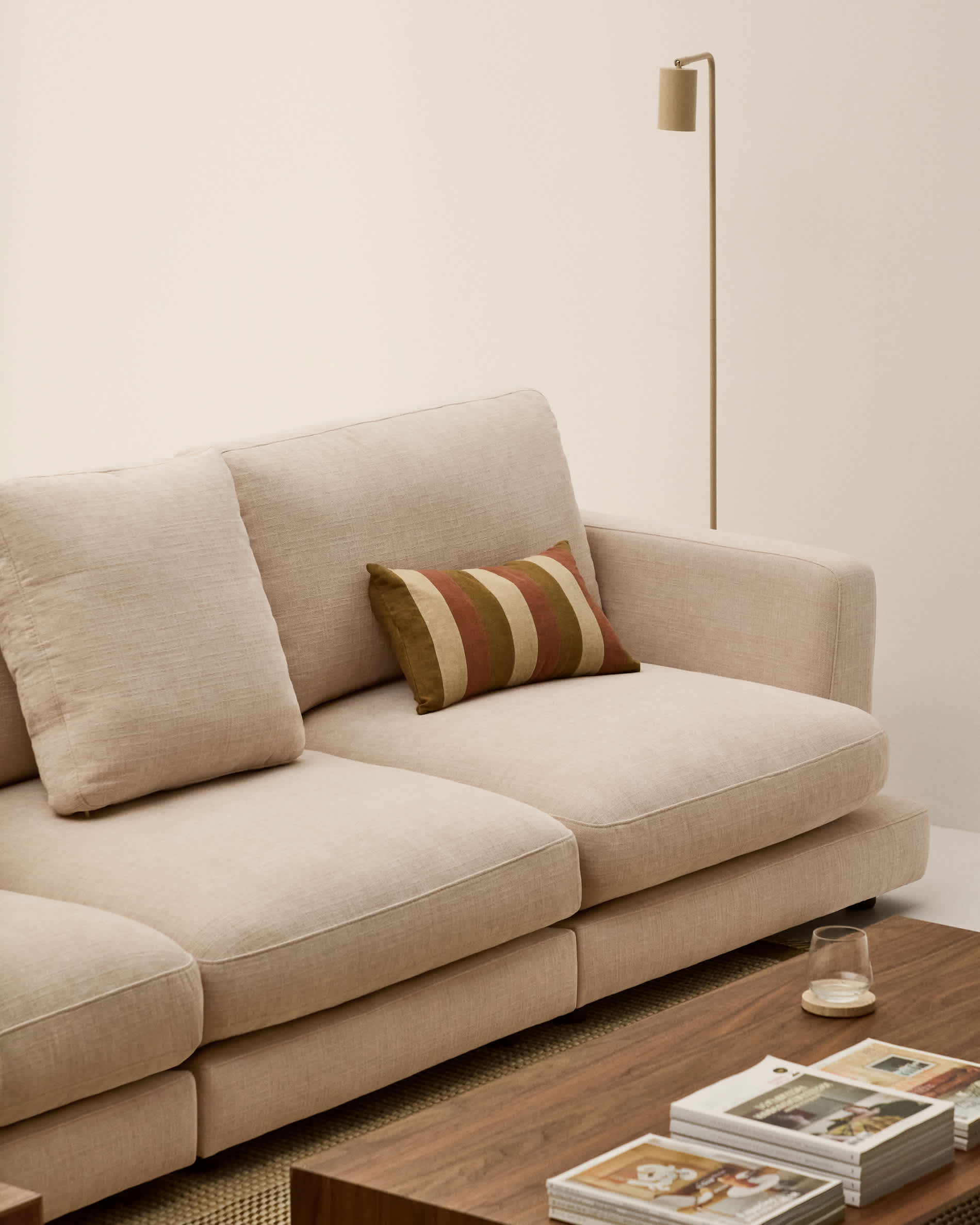 Gala 4-seater beige chenille sofa FSC Mix Credit 300cm