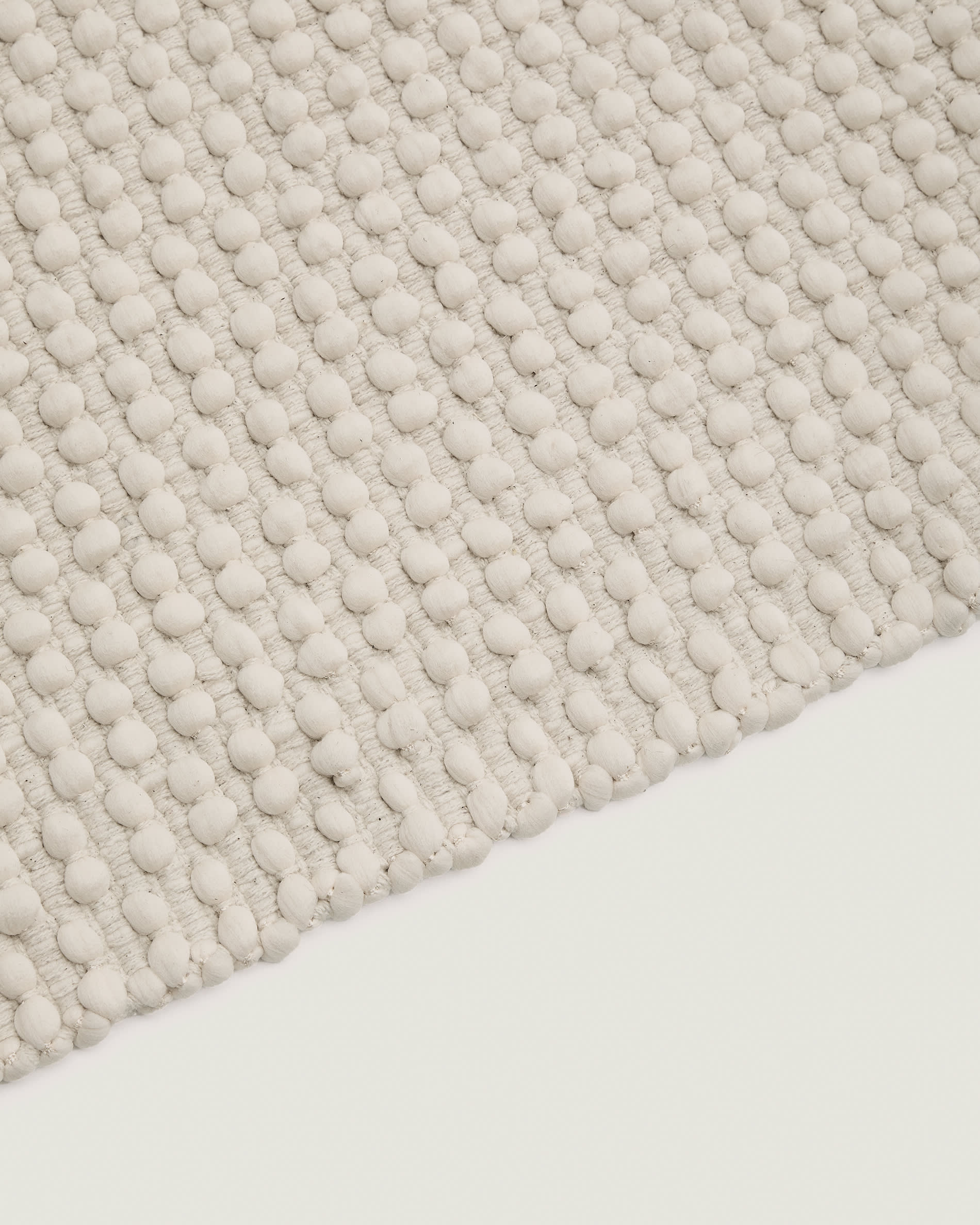 Runner rug Mascarell white cotton and polyester 70 x 140 cm