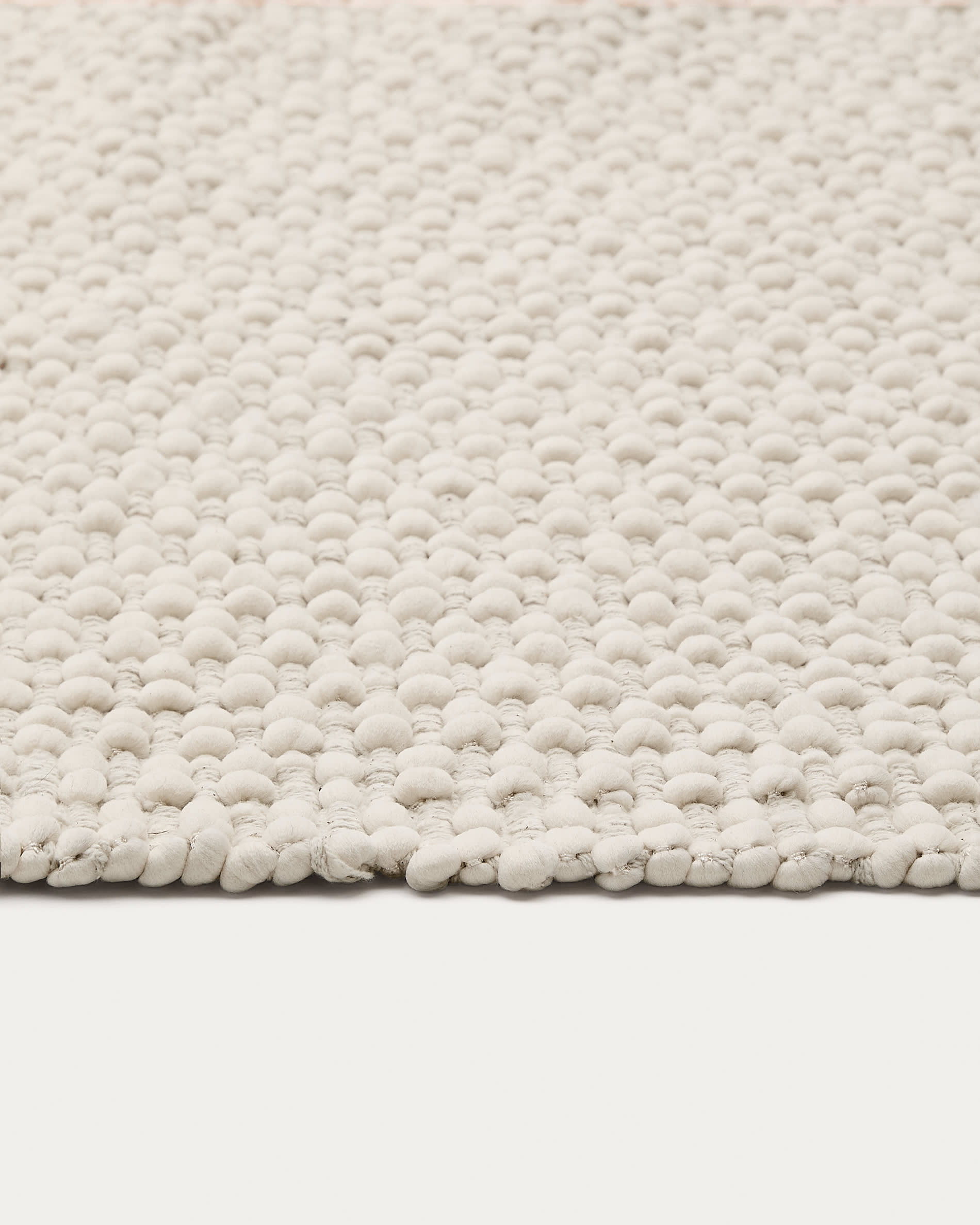 Runner rug Mascarell white cotton and polyester 70 x 140 cm