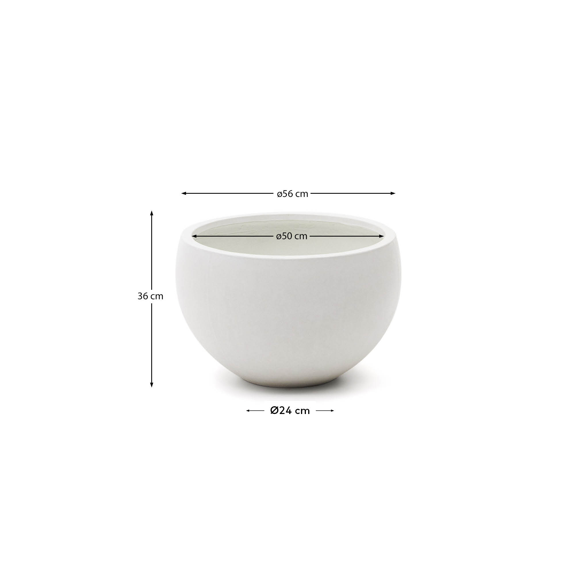 Grau White Cement Planter Ø 56 cm