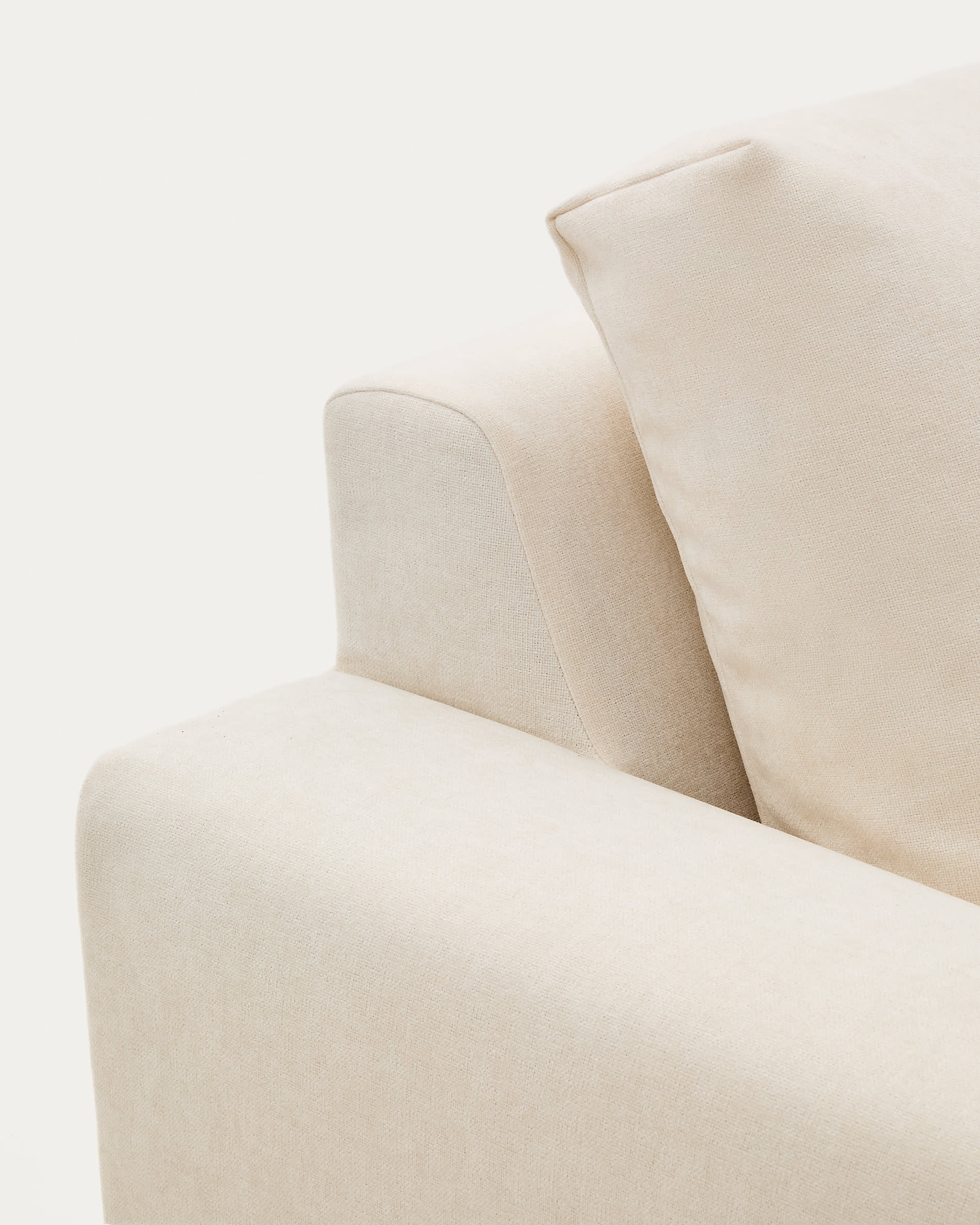 Alea ecru chenille 4-seater modular sofa with right chaise longue and removable cover 310cm