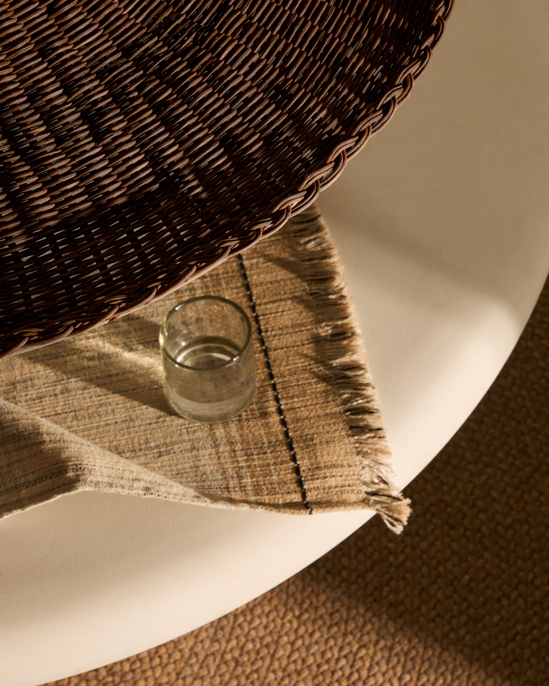 Bladia rattan ceiling lamp shade with brown finish Ø70cm