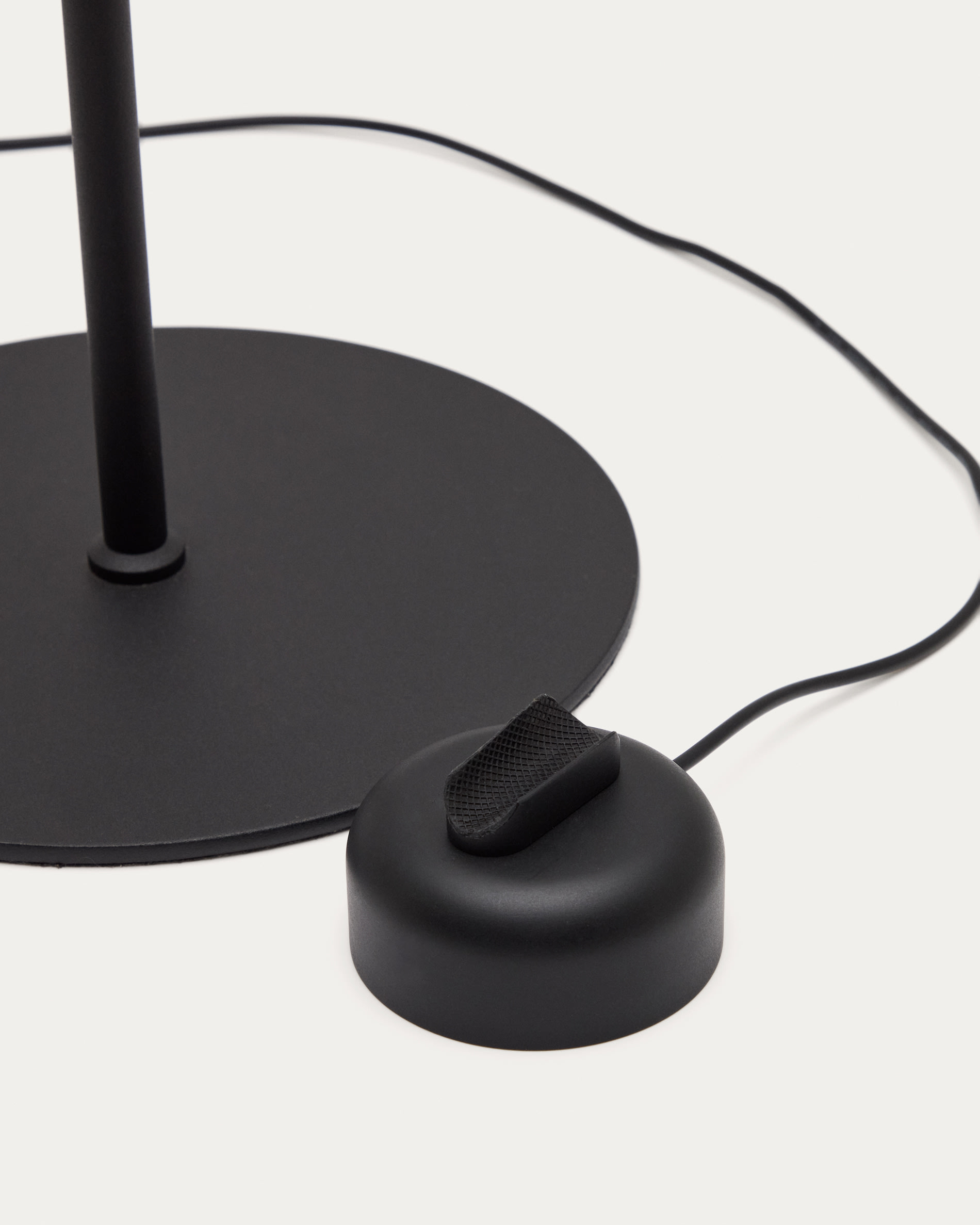Orey black metal floor lamp with multi-position spotlight