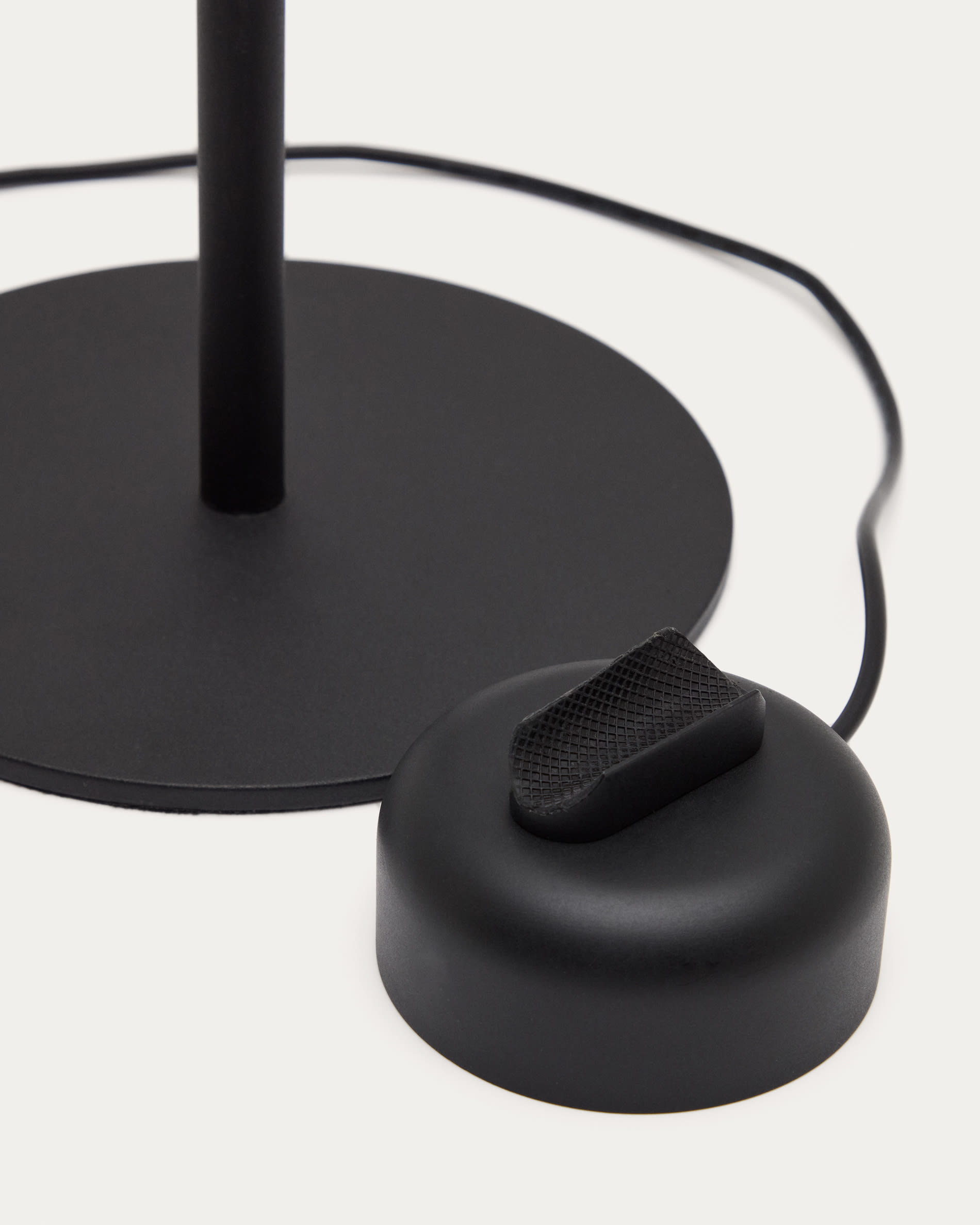 Orey black metal table lamp with multi-position spotlight