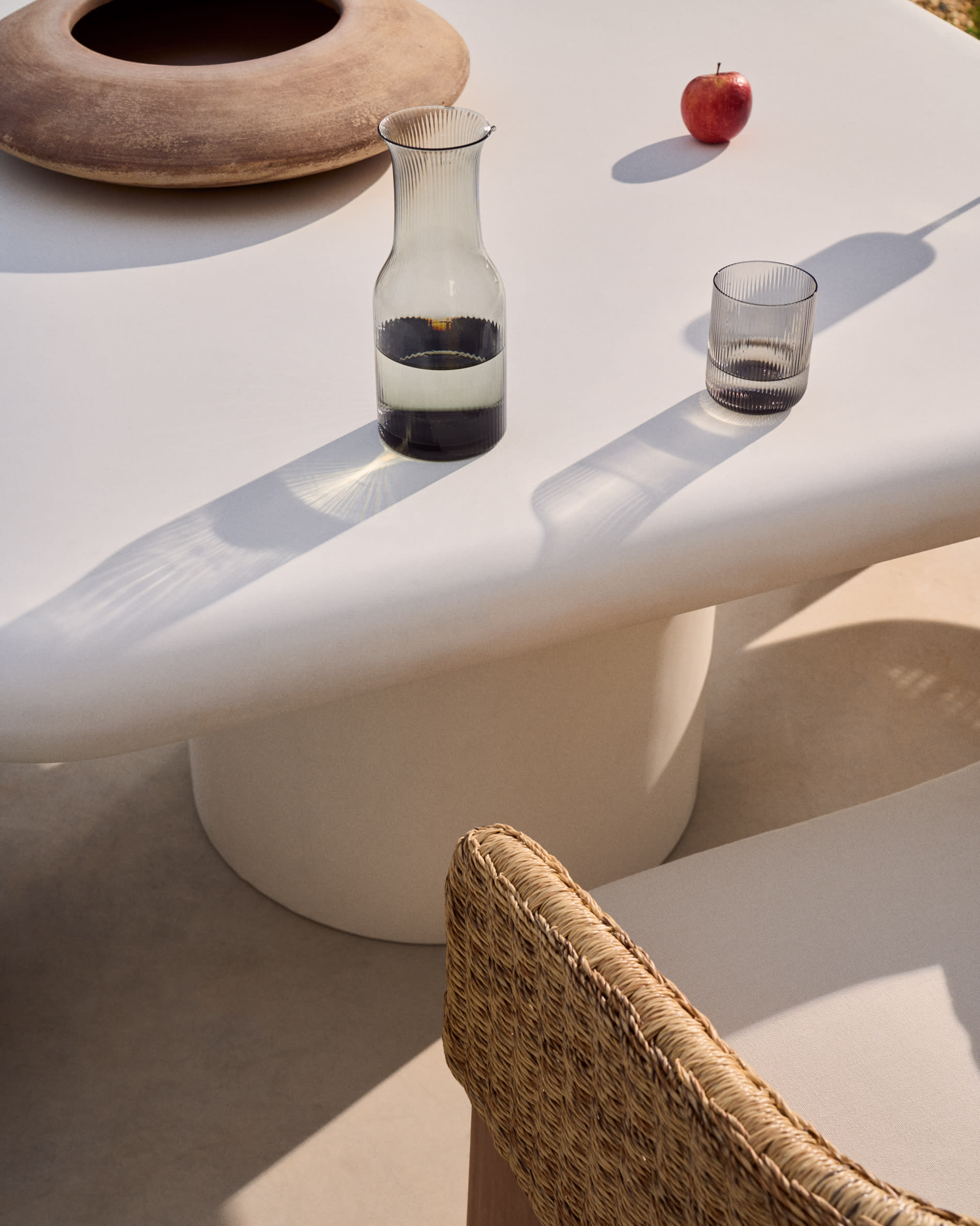 Addaia white cement table 135 x 135cm