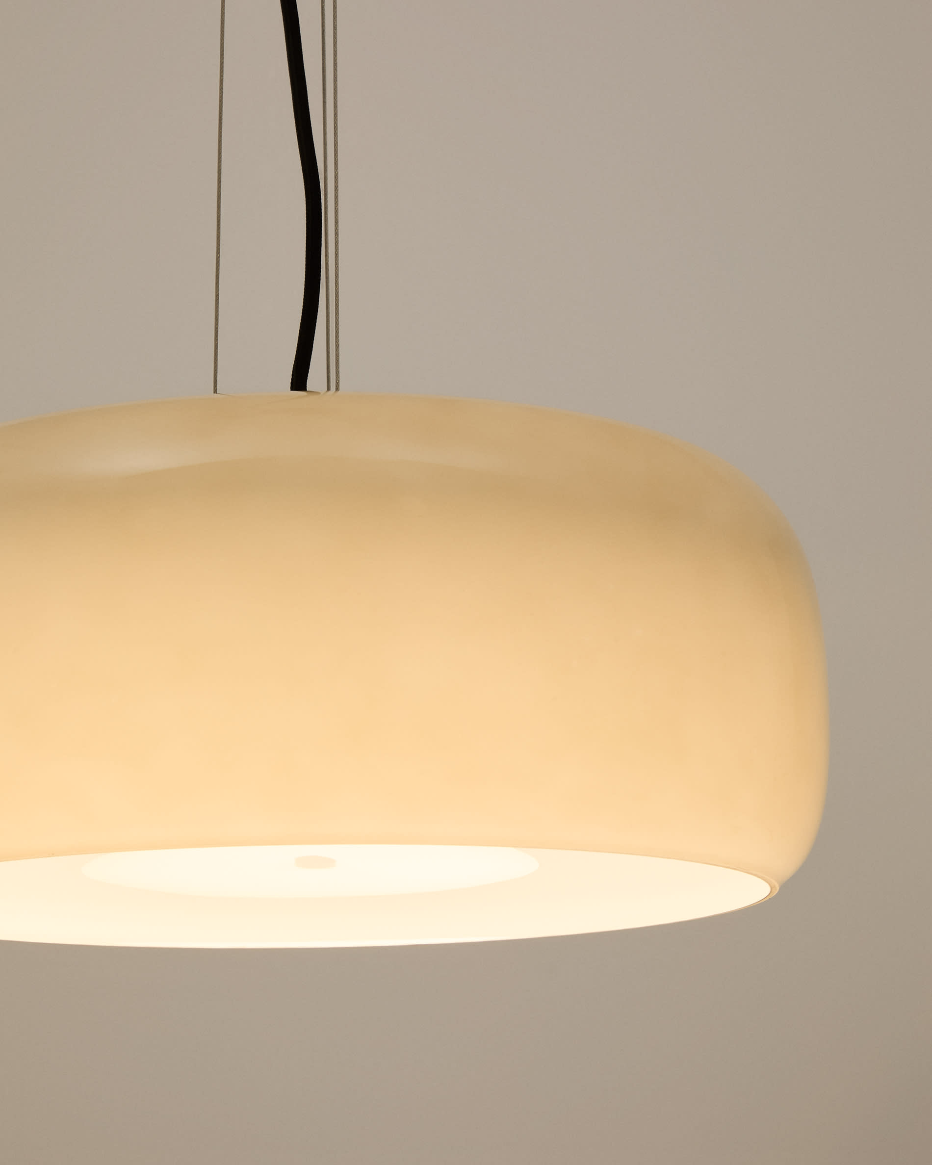 Reig light-grey, glass ceiling lamp, Ø 38 cm