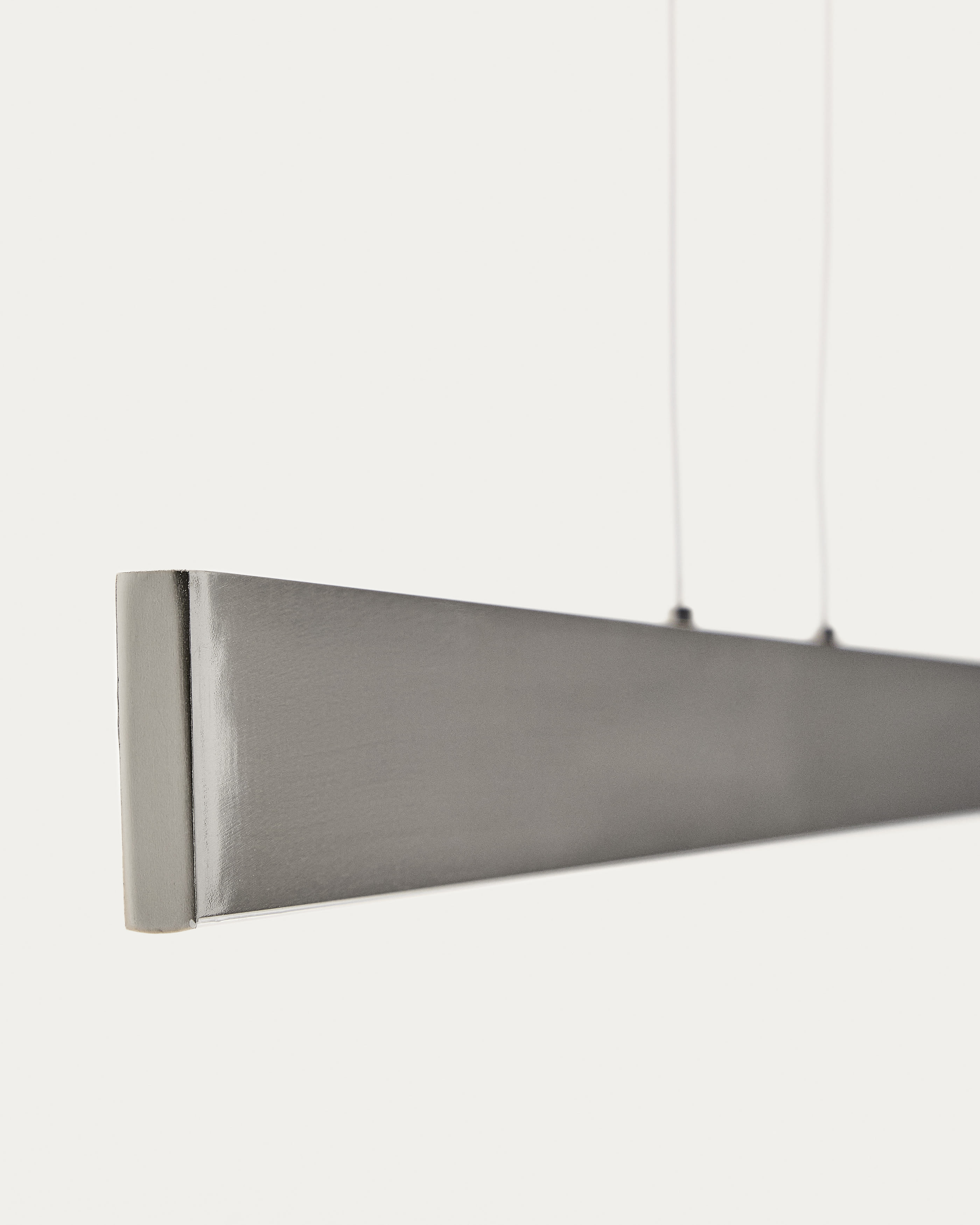 Boadella aluminium ceiling lamp with silver brushed painted finish