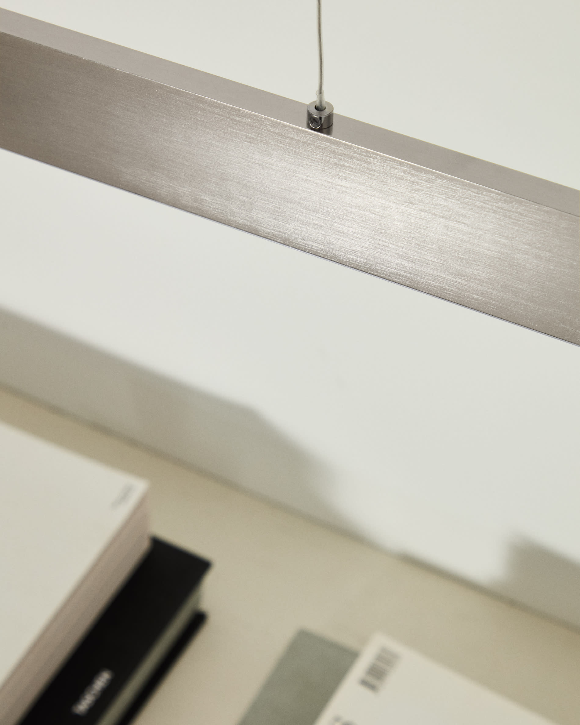 Boadella aluminium ceiling lamp with silver brushed painted finish