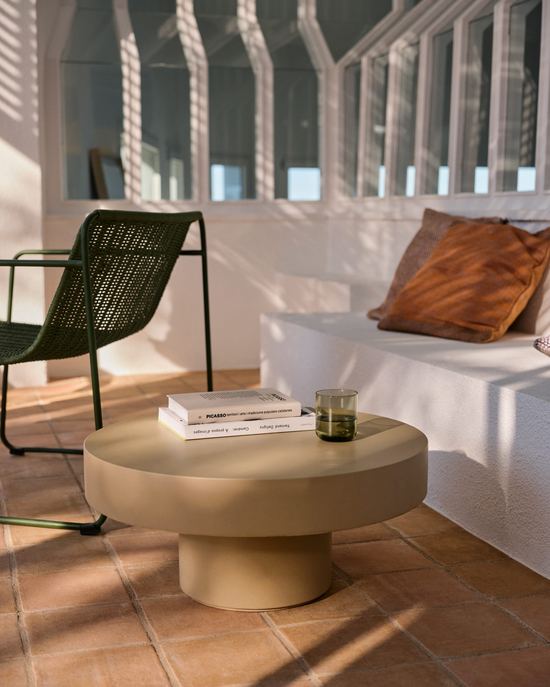 Aiguablava beige cement coffee table Ø66cm