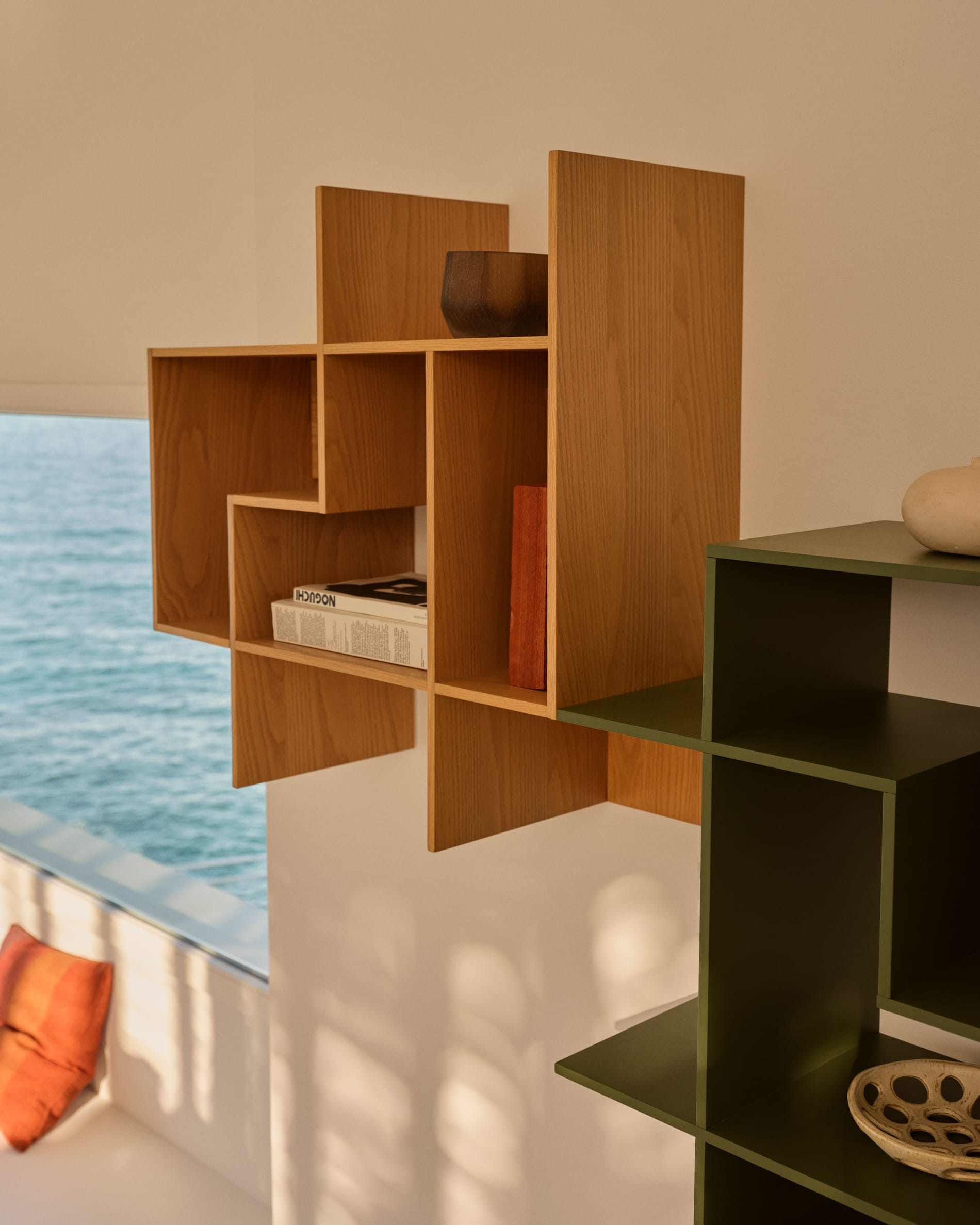 Ina modular shelving unit in oak veneer with natural finish 80 x