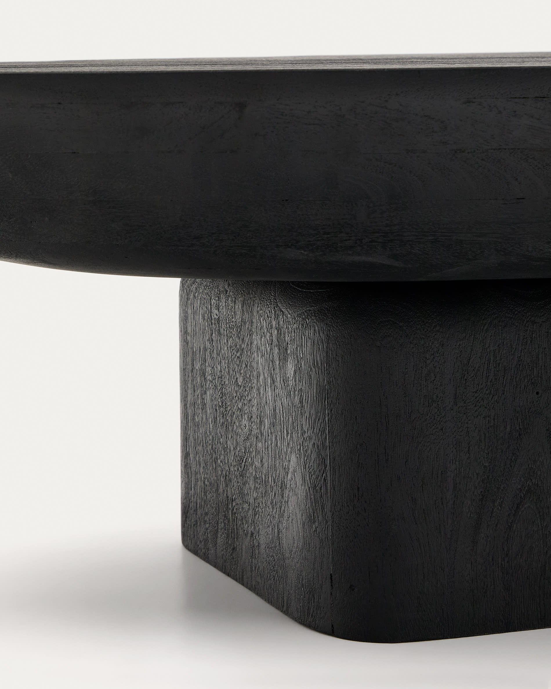 Ovak coffee table in solid acacia wood with black finish FSC 100% 140 x 70cm