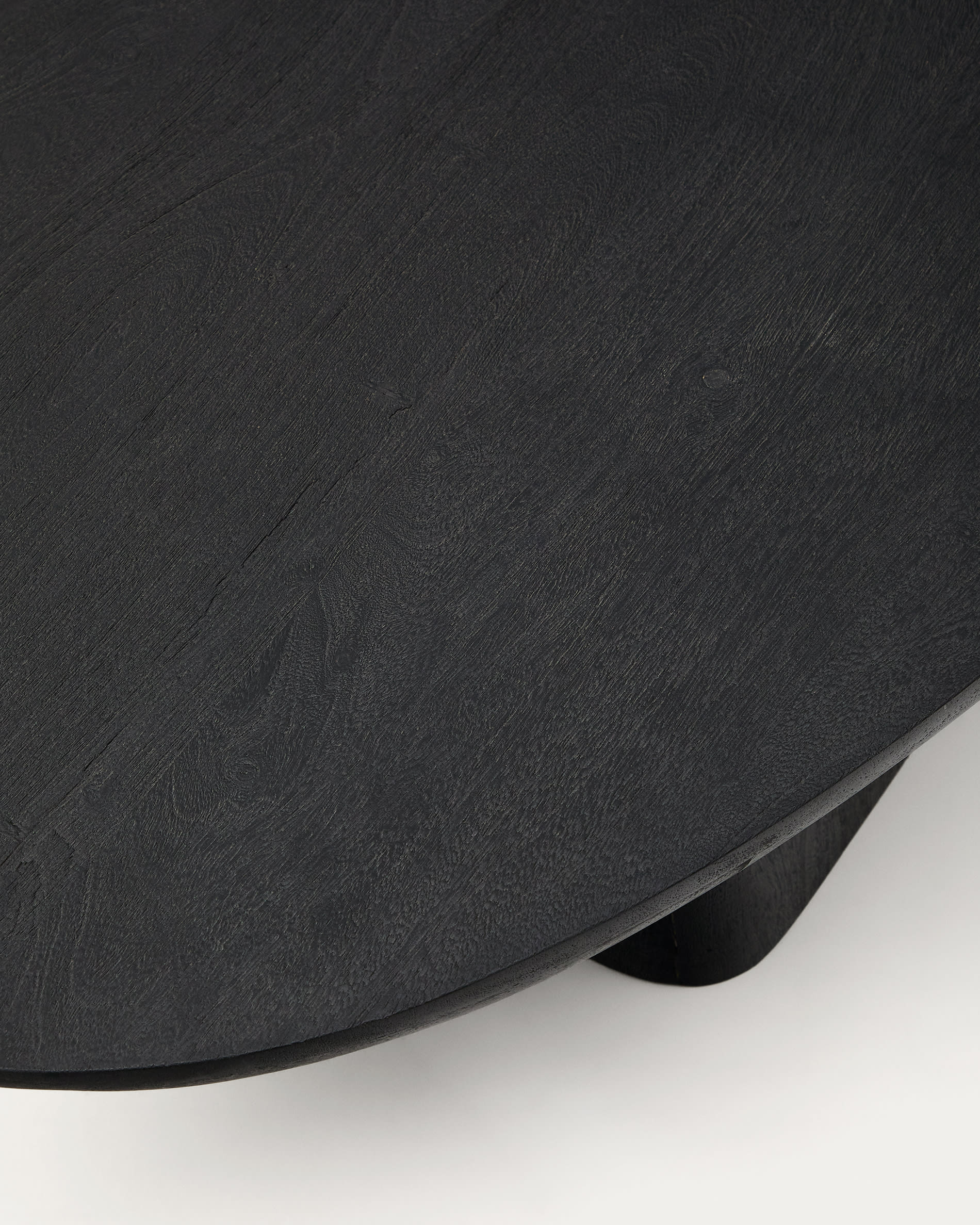 Ovak coffee table in solid acacia wood with black finish FSC 100% 140 x 70cm