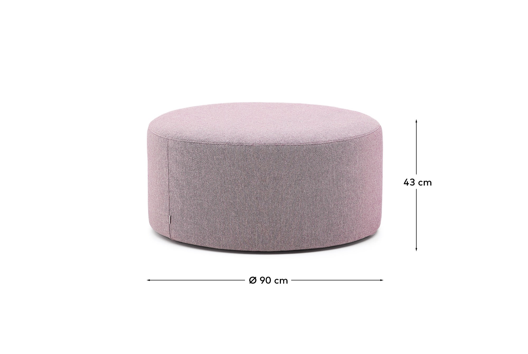 Kaeli purple footrest with removable cover Ø90cm