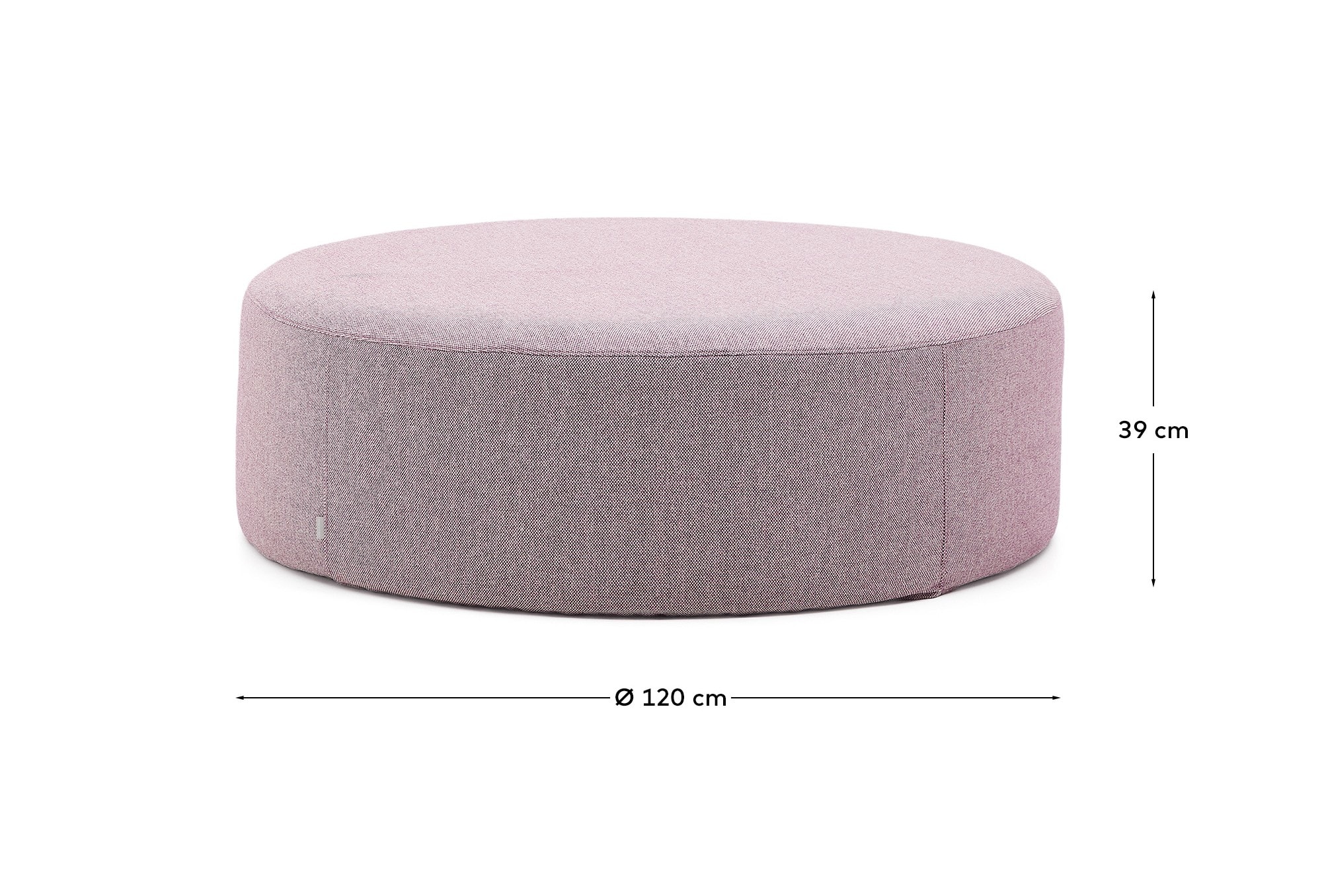 Kaeli purple footrest with removable cover Ø120cm