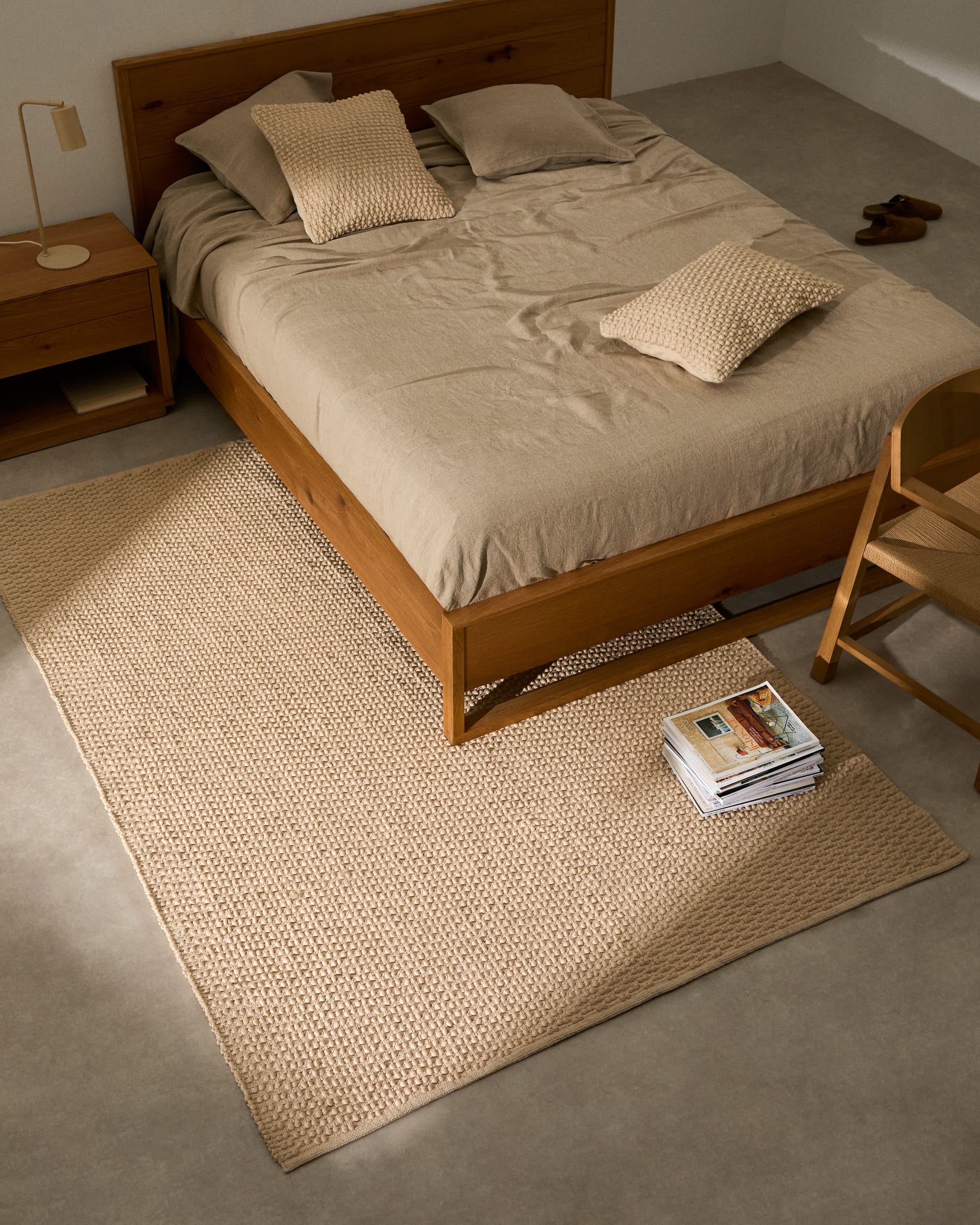 Mascarell white cotton and polyester rug 160 x 230 cm