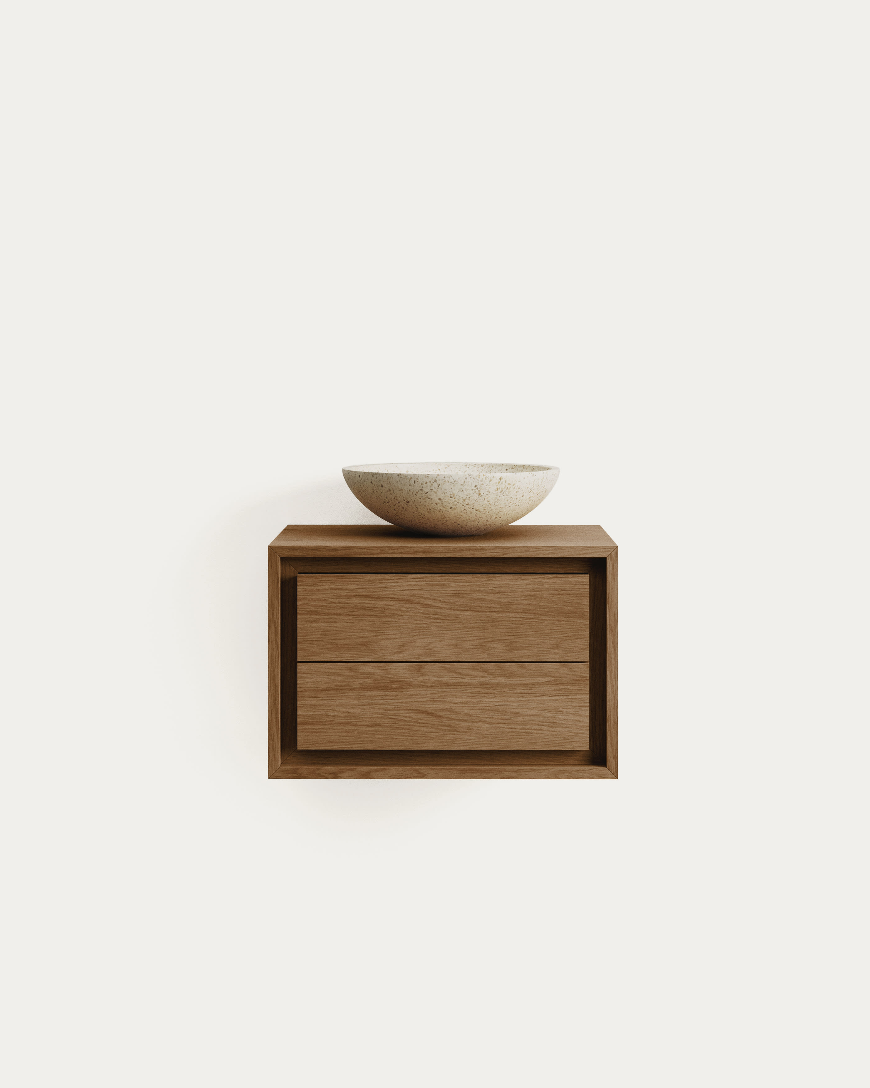 Kenta bathroom furniture in solid teak wood with a natural finish, 60 x 45 cm