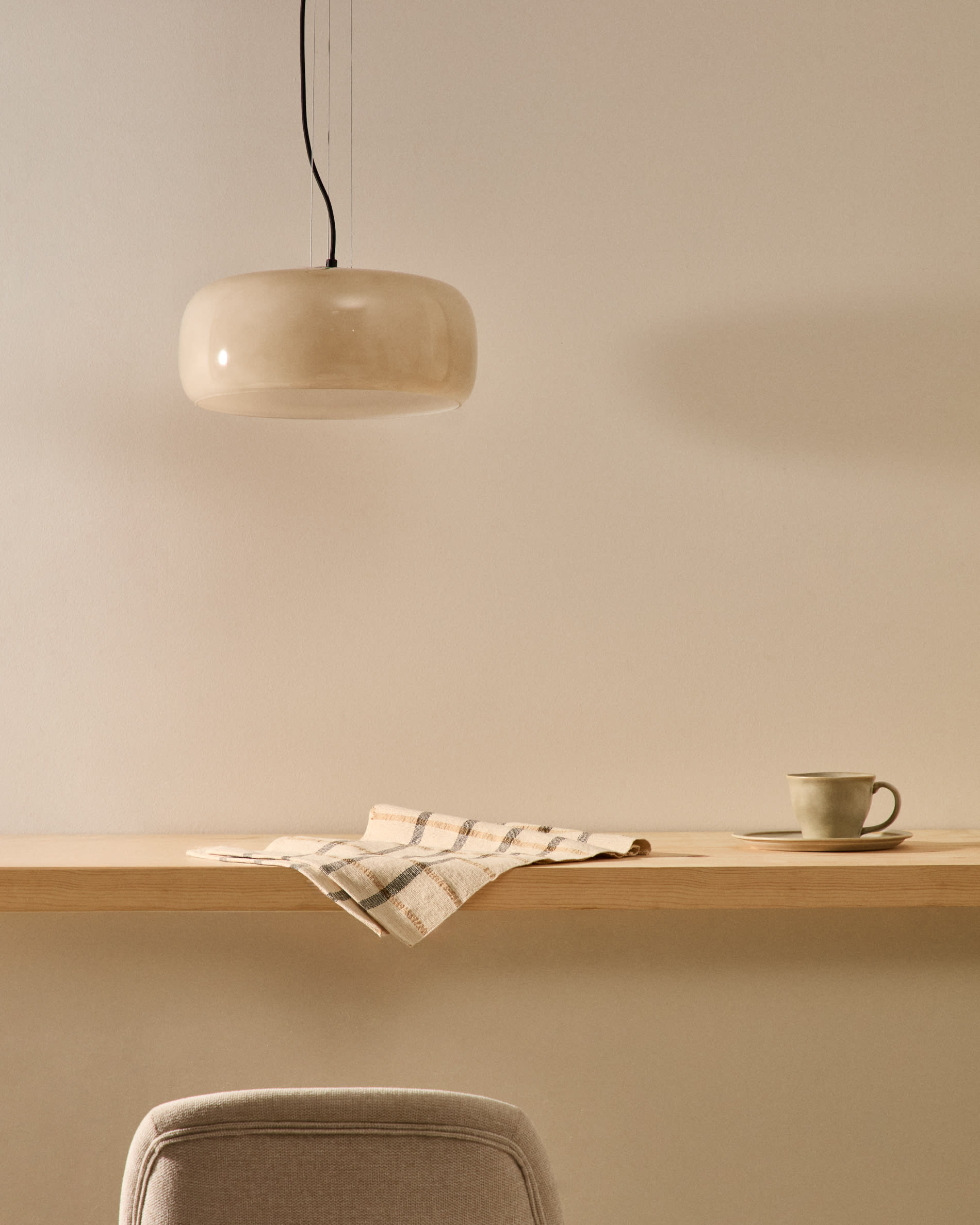 Reig light-grey, glass ceiling lamp, Ø 38 cm